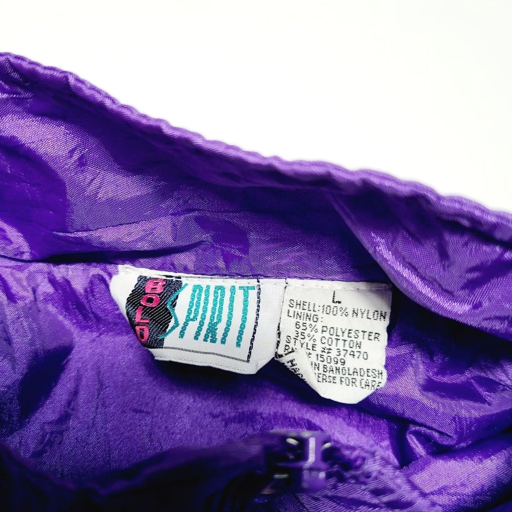 Vintage VINTAGE Bold Spirit Windbreaker Womens Large Purple 90s Full Zip Jacket Lined Size L / US 10 / IT 46 - 3 Thumbnail