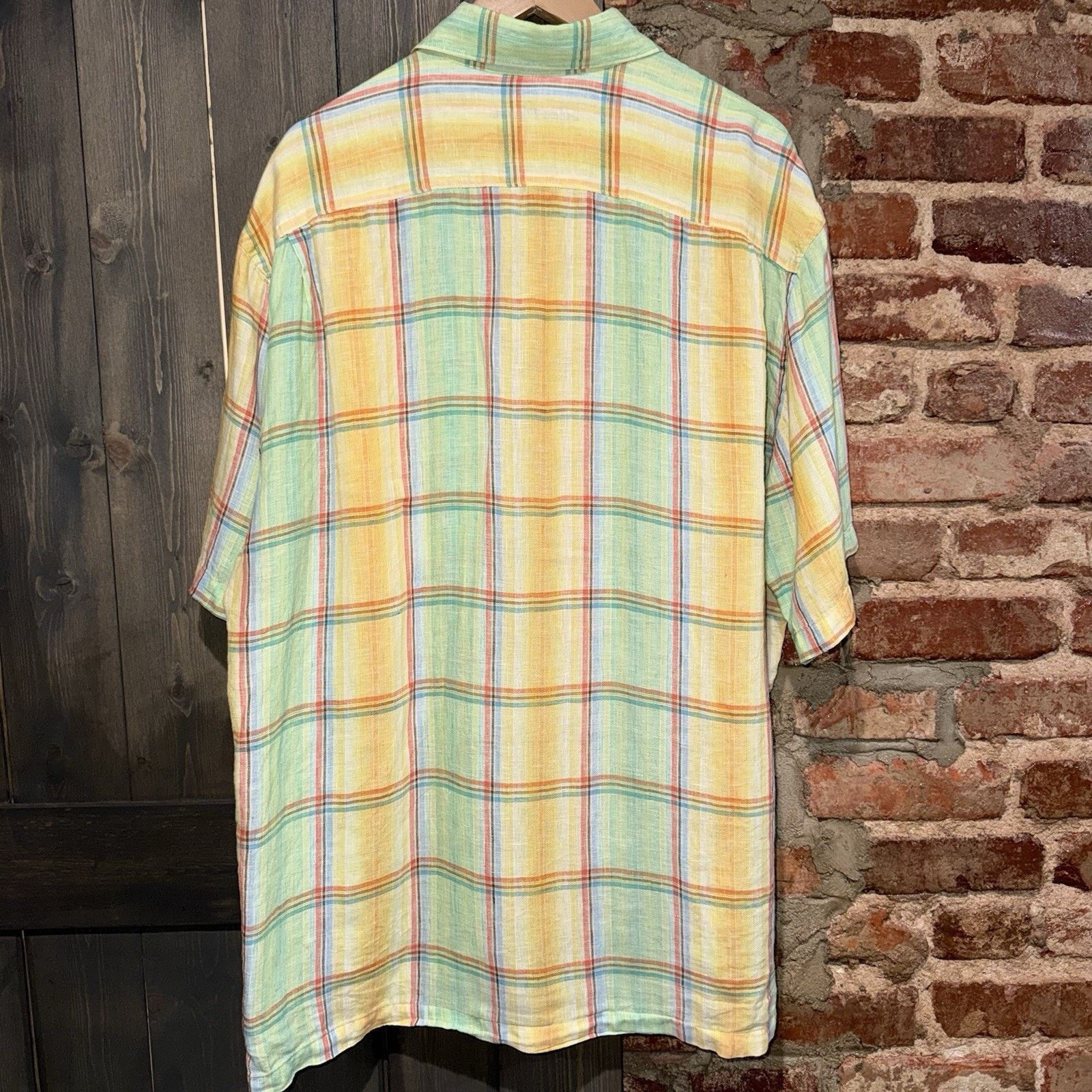 Alan Flusser Linen Pastel Plaid Shirt Men’s XL Lightweight Resort Wear Size US XL / EU 56 / 4 - 4 Thumbnail