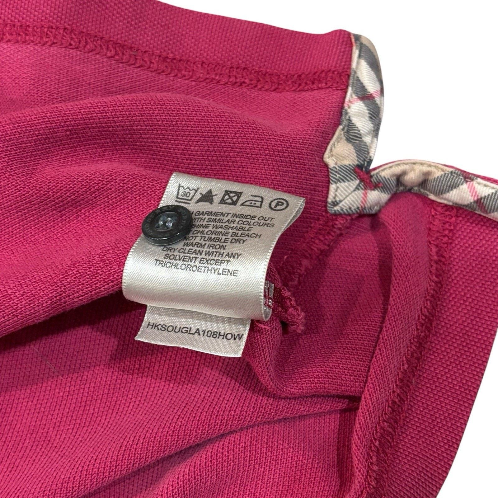 Burberry Burberry Polo Nova Check Placket Pink Large Hong Kong* Size US L / EU 52-54 / 3 - 5 Thumbnail