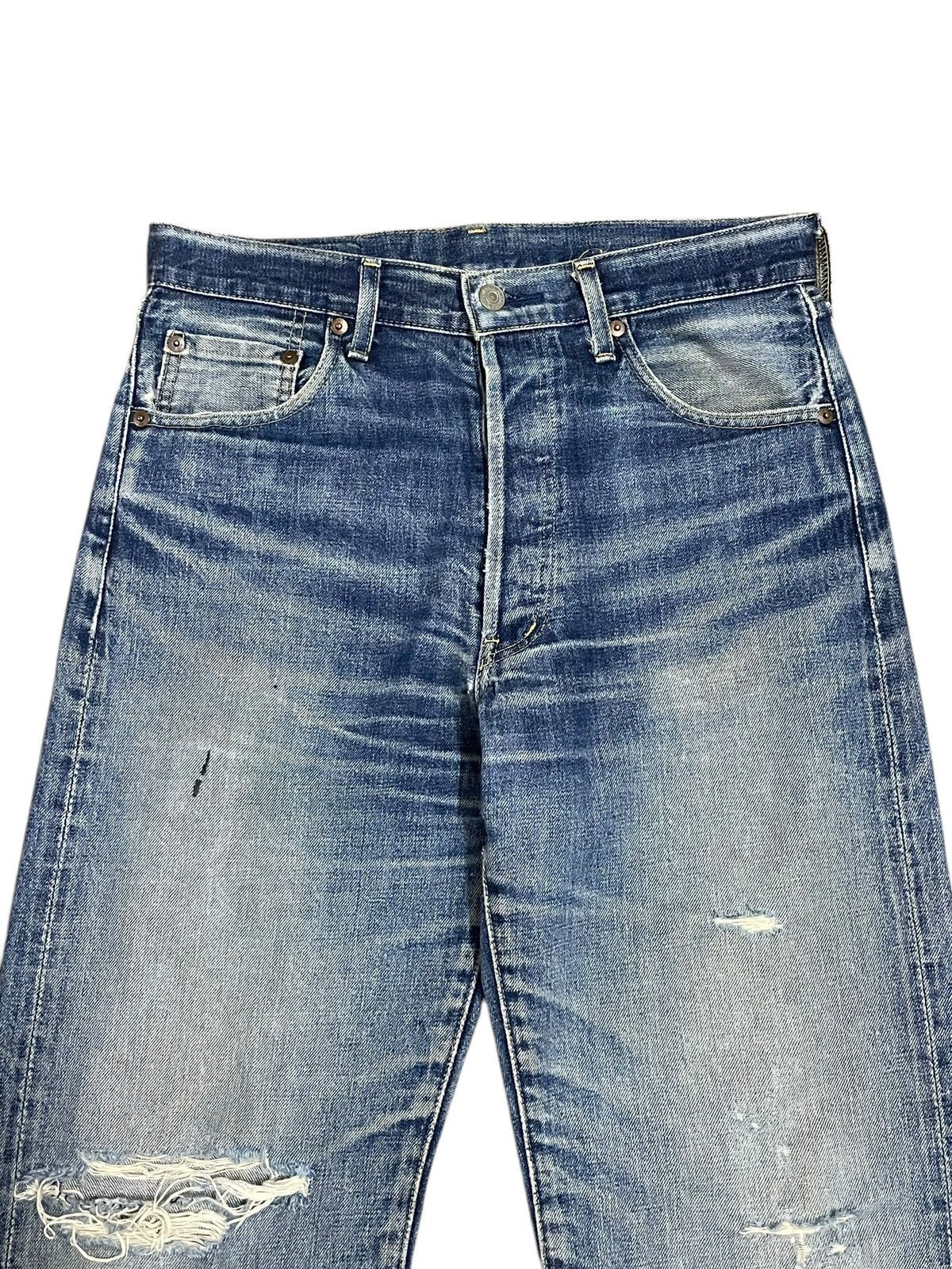 Levi's Vintage 80s Levi’s Big E Salvaged Distressed Cropped Jeans Size US 31 - 6 Thumbnail