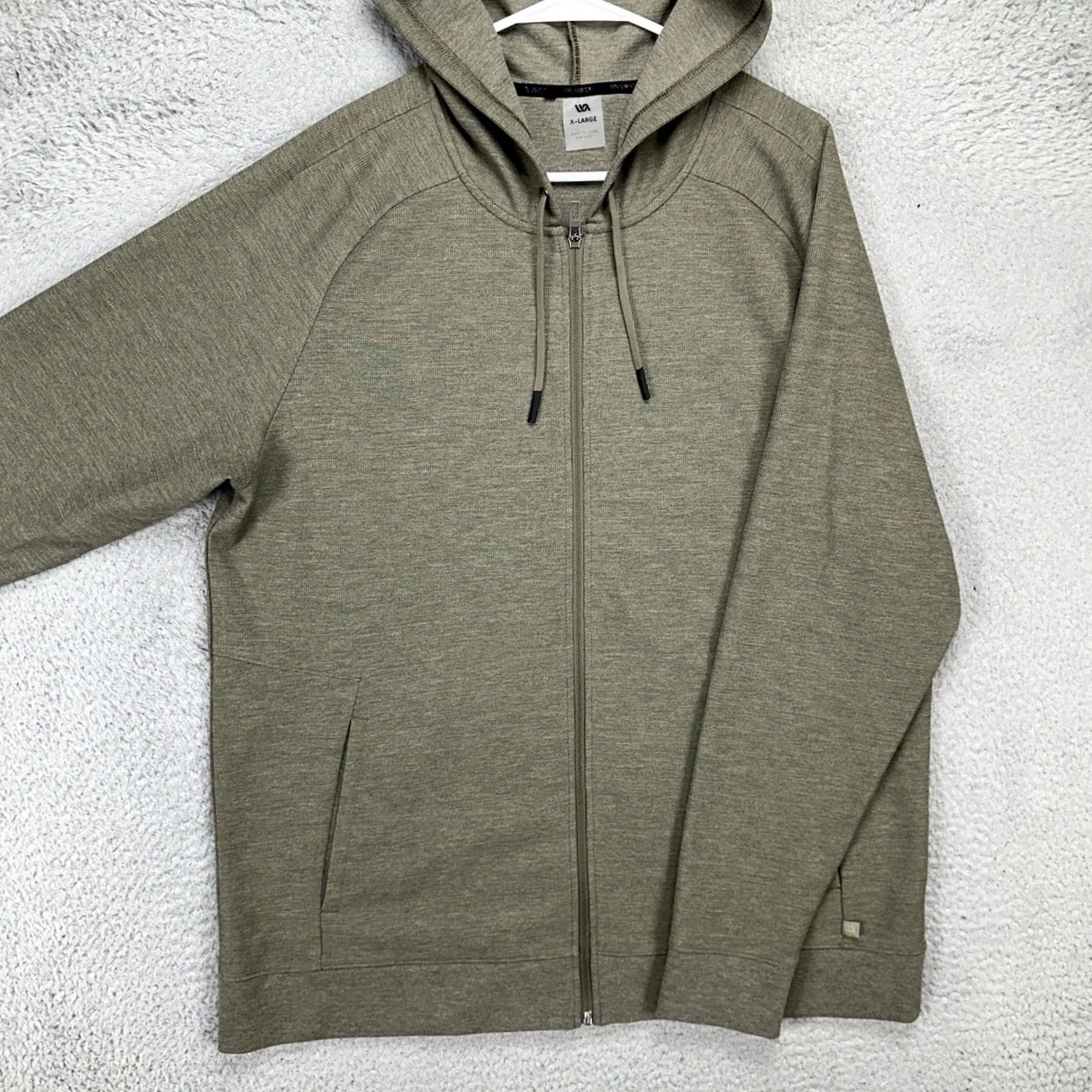 Vintage VRST Mens Full Zip Hoodie Jacket XL Olive Green Thermal Waffle Knit Drawstring Hoodie Jacket, Men, Green, XL, VRST Hoodie Jacket, Casual, Activewear Size US XL / EU 56 / 4 - 2 Thumbnail