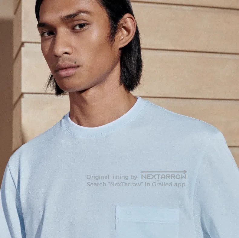 Hermes Hermes Mens Cotton Short Sleeve T-Shirt with Grey Collar E Size US S / EU 44-46 / 1 - 6 Thumbnail