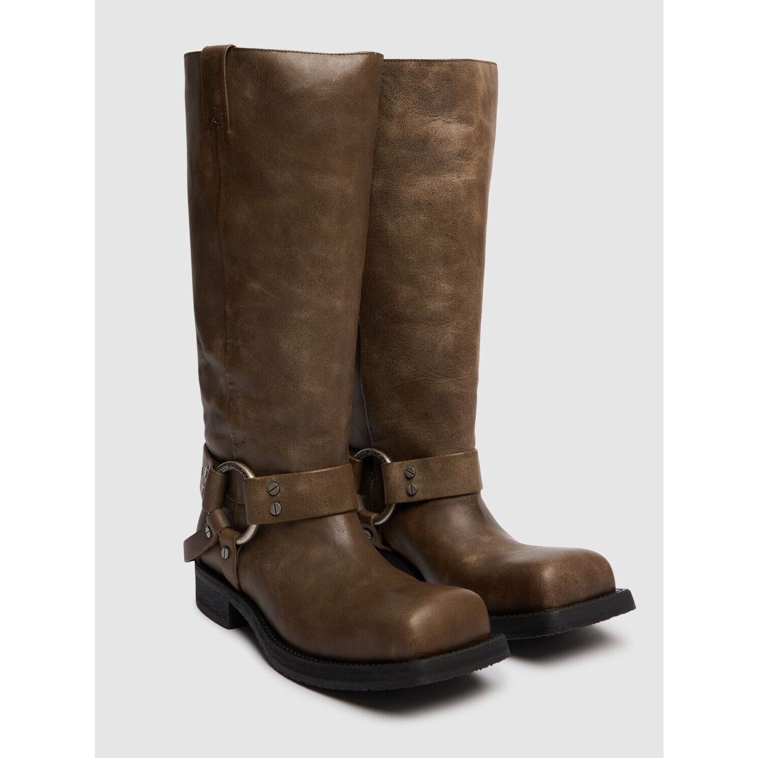 Acne Studios ACNE STUDIOS Balius Greige Brown Leather 40mm Buckle Boots N Size US 11 / IT 41 - 2 Thumbnail