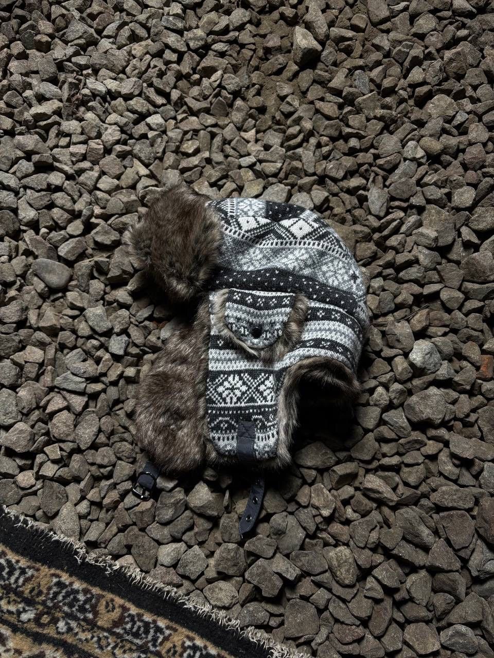 Pre-owned Hysteric Glamour X If Six Was Nine Y2k Fuzzy Fur Aztec Mohair Ushanka Vintage Trapper Hat Cap In White