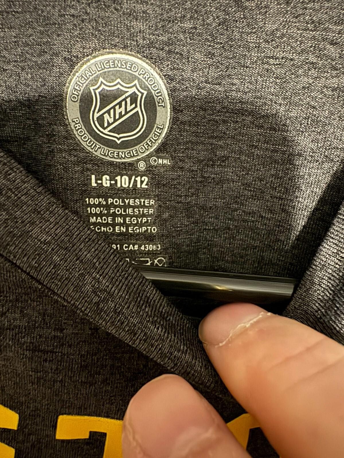 Ccm BOSTON BRUINS Long Sleeve Tee Kid's Sz L Gray Size ONE SIZE - 4 Thumbnail