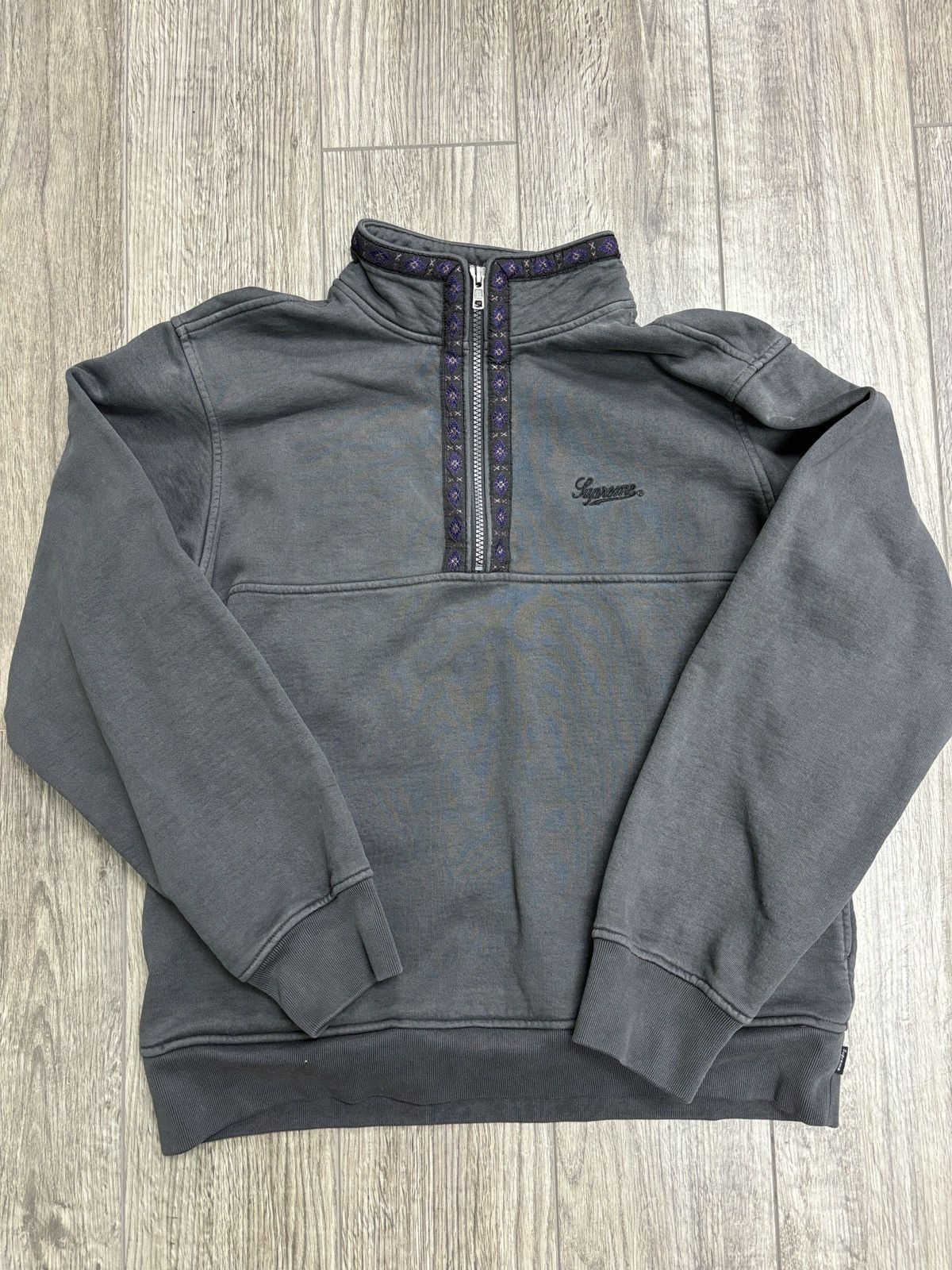 Supreme Supreme overdyed half zip sweatshirt S Grailed