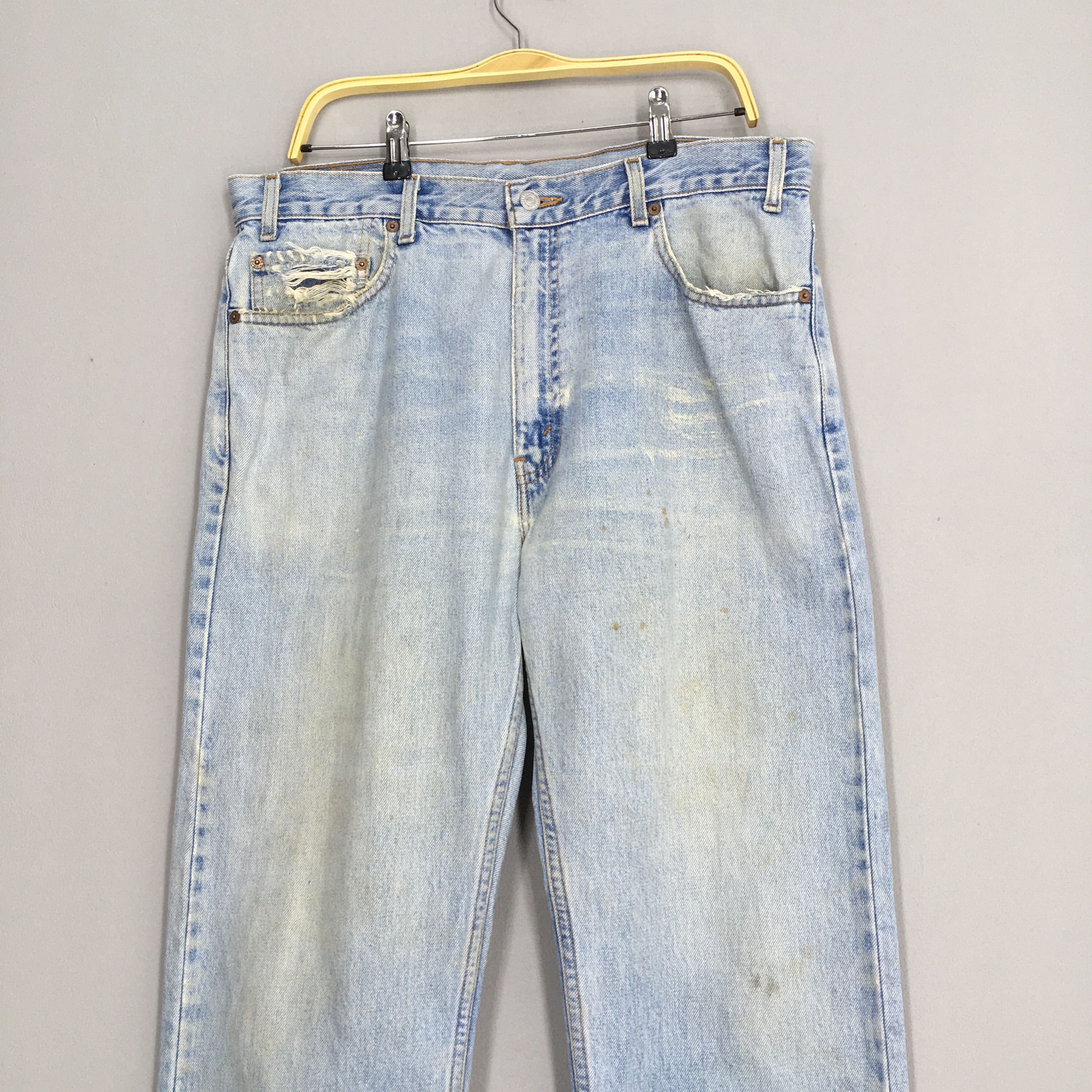 Levi's Size 36x31 Vintage Levis 505 Pale Blue Jeans S822 Size US 36 / EU 52 - 2 Thumbnail