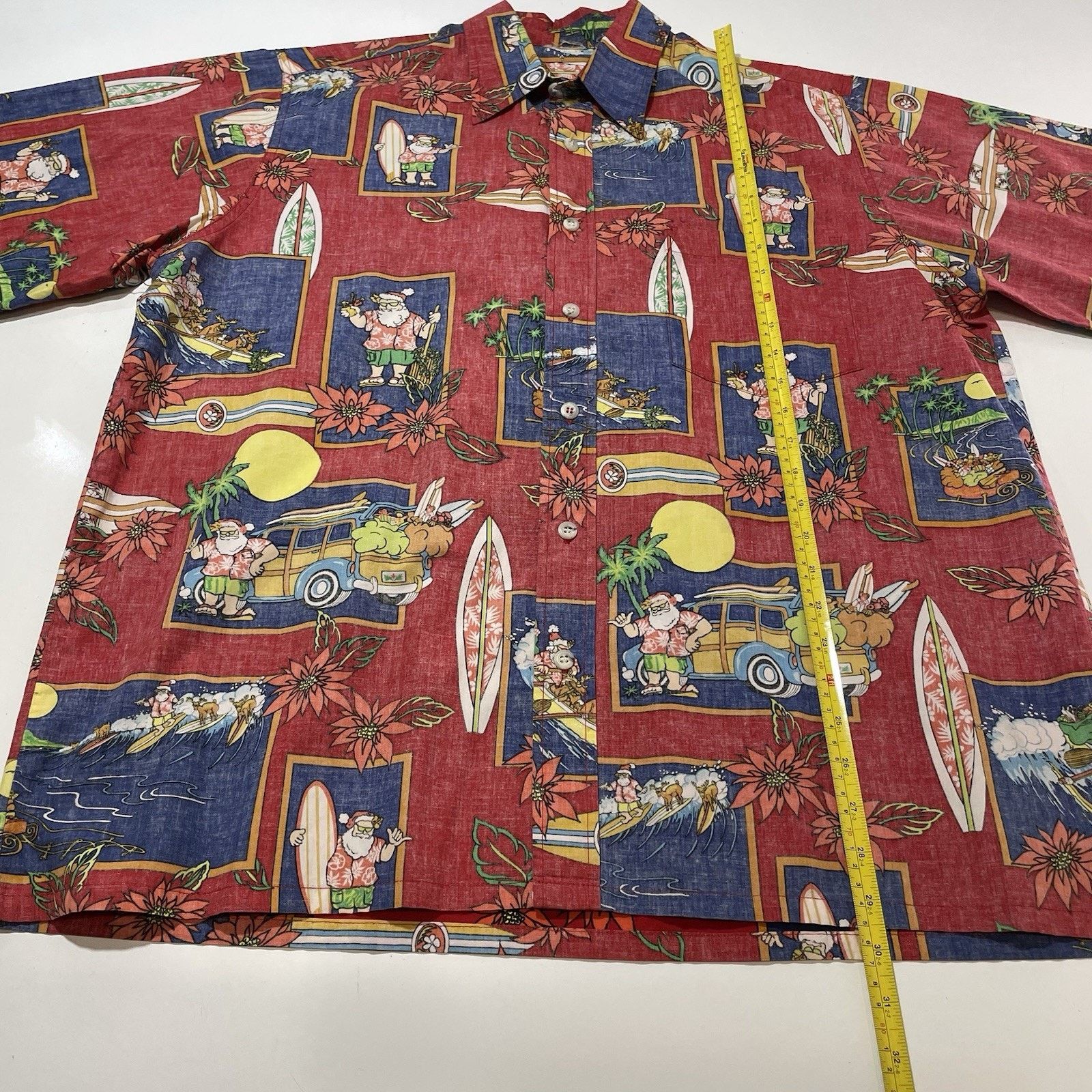 Hilo Hattie Go Barefoot XL Christmas Hawaiian Shirt Red Santa Surf Size US XL / EU 56 / 4 - 5 Thumbnail