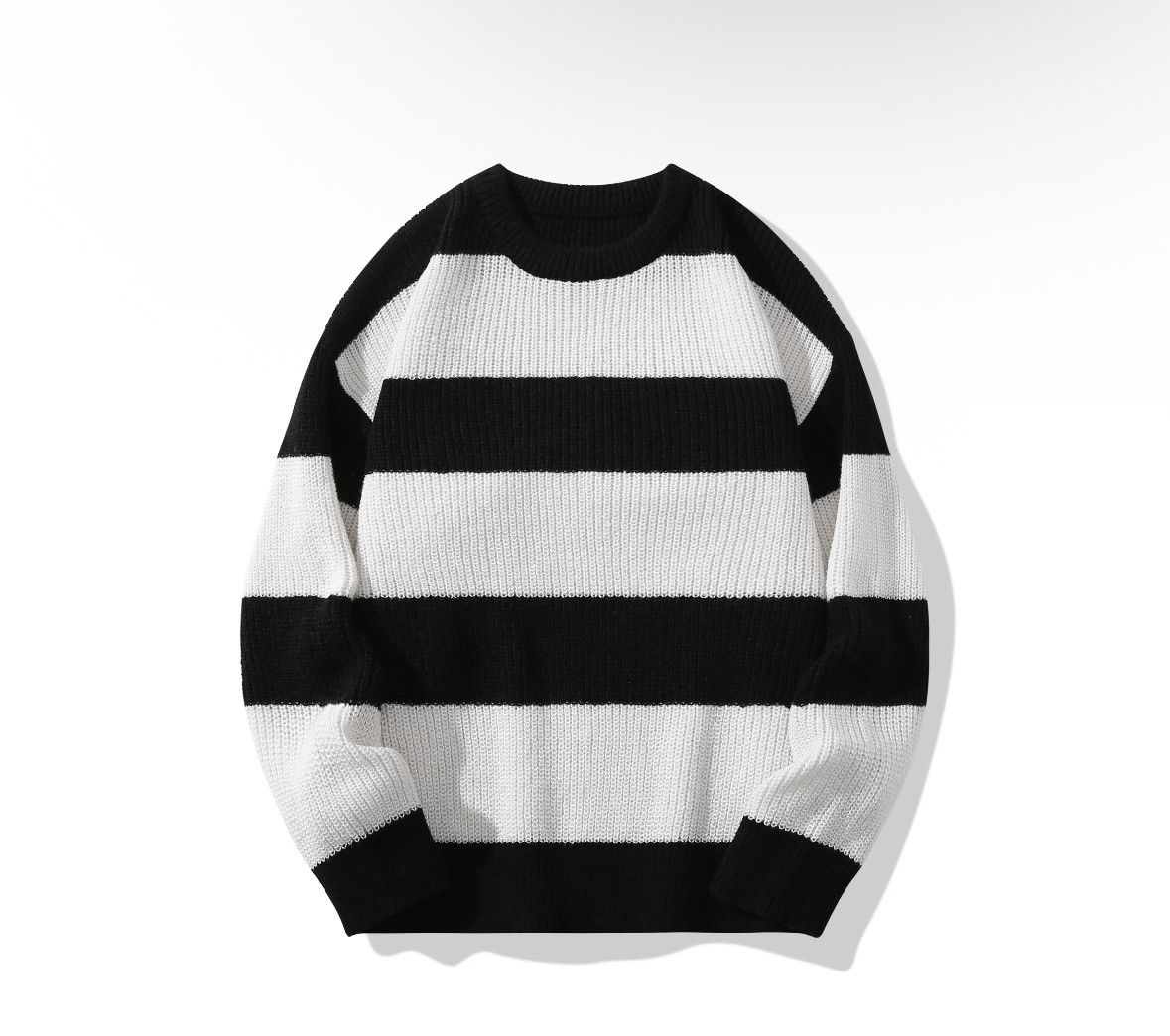 Japanese Brand Versatile Striped Sweater Jacquard Knitted Sweatshirt Size US M / EU 48-50 / 2 - 1 Thumbnail