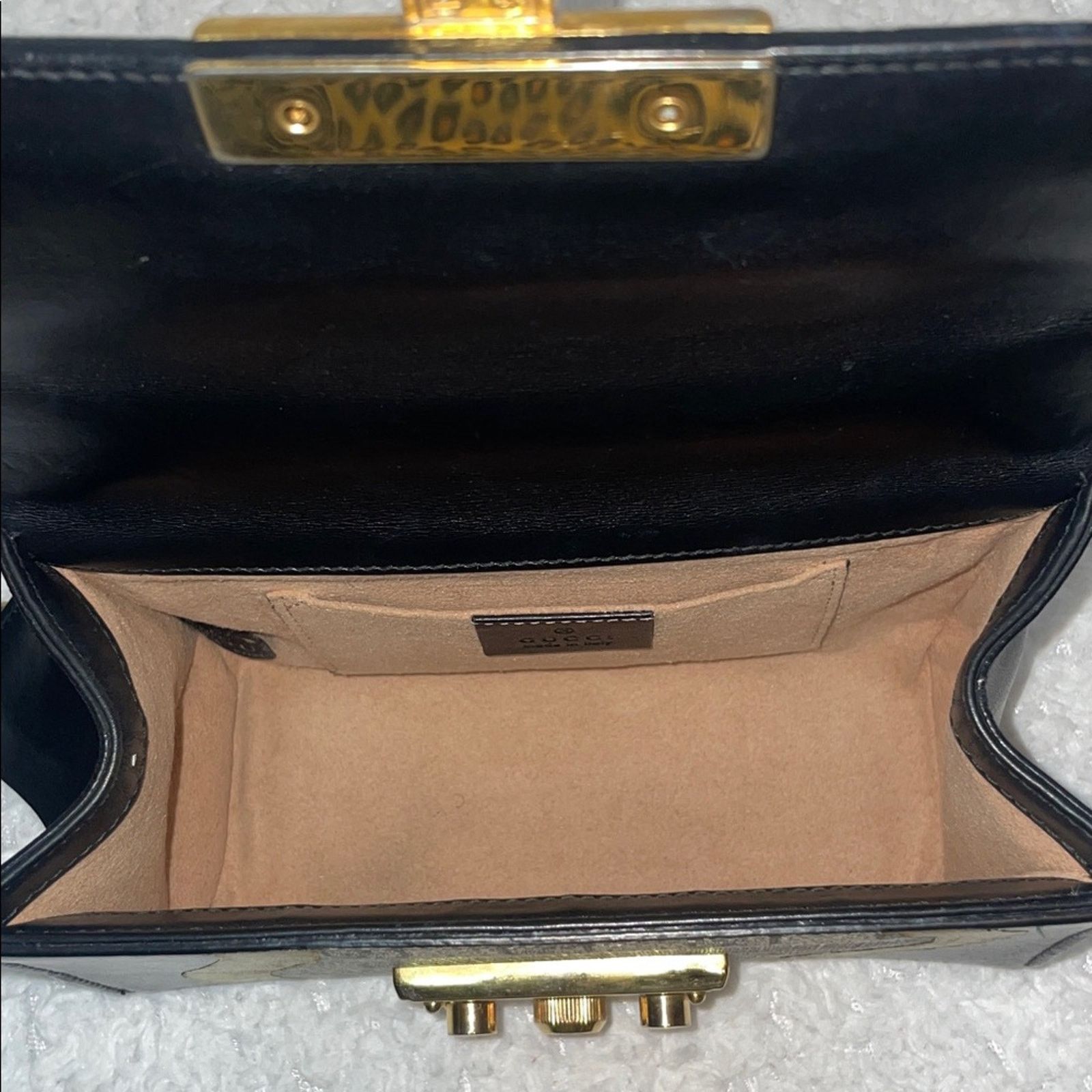 Gucci Gucci Padlock GG Supreme Chain Bag Black/Gold Size ONE SIZE - 14 Thumbnail