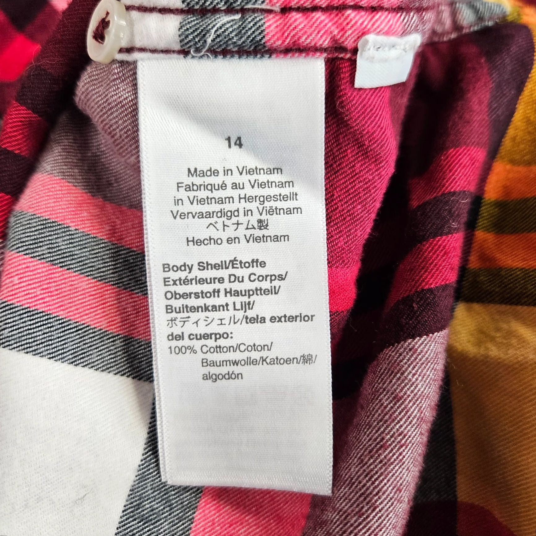 J.Crew J.CREW Womens Classic Fit Boy Shirt Burgundy Rose Plaid Cotton Size 14 Long Sleeve Button-Up Tailored Collar Shirt Womens Size XL / US 12-14 / IT 48-50 - 5 Thumbnail