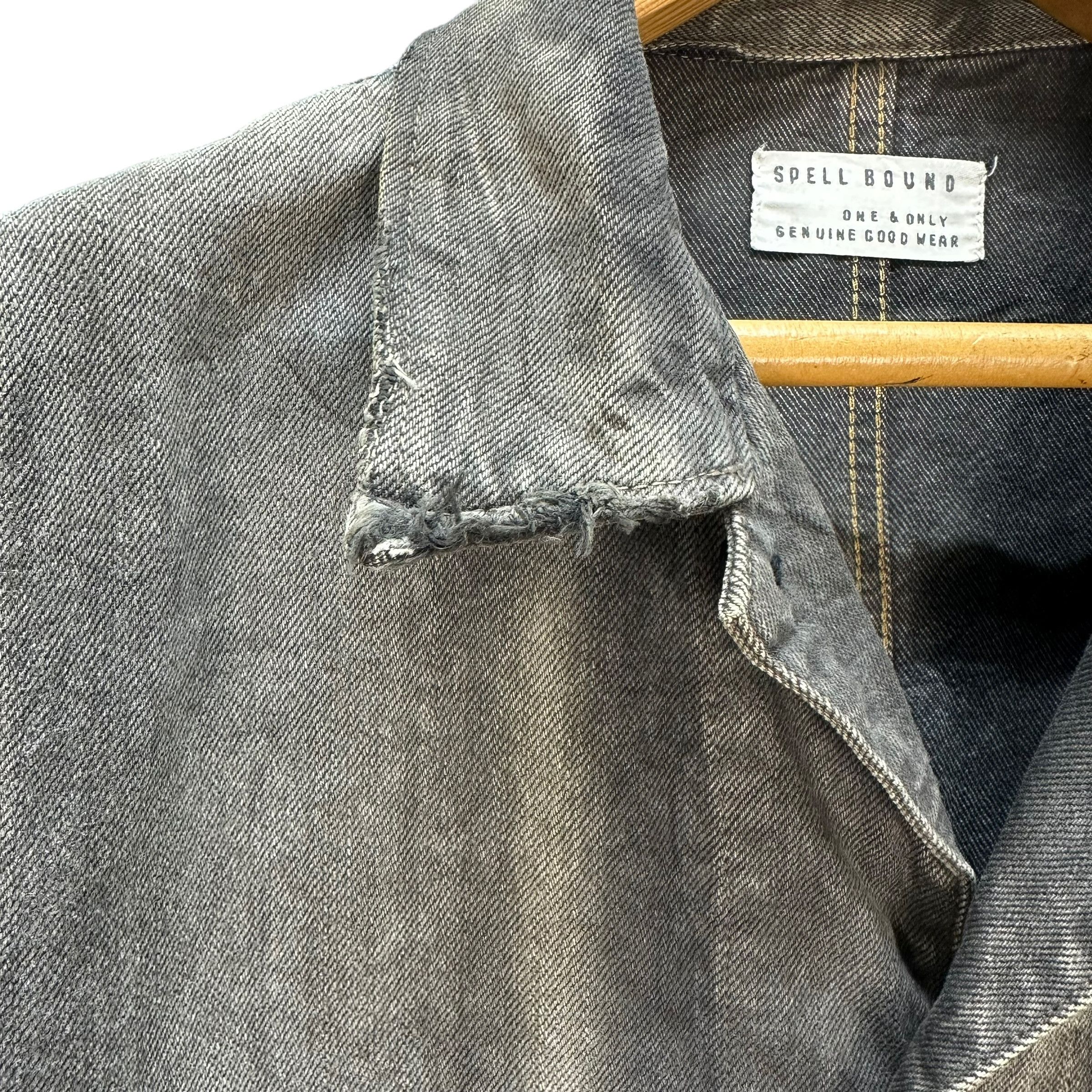 Japanese Brand SPELL BOUND TRASHED DENIM WORK JACKET #8819-028 Size US M / EU 48-50 / 2 - 3 Thumbnail