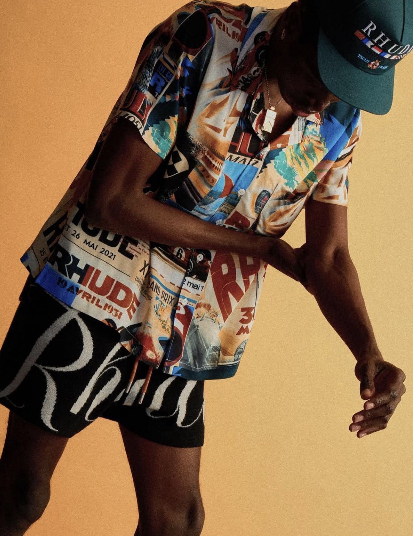 Rhude Rhude Cashmere Script Shorts & Poster Button Up Size US S / EU 44-46 / 1 - 6 Thumbnail