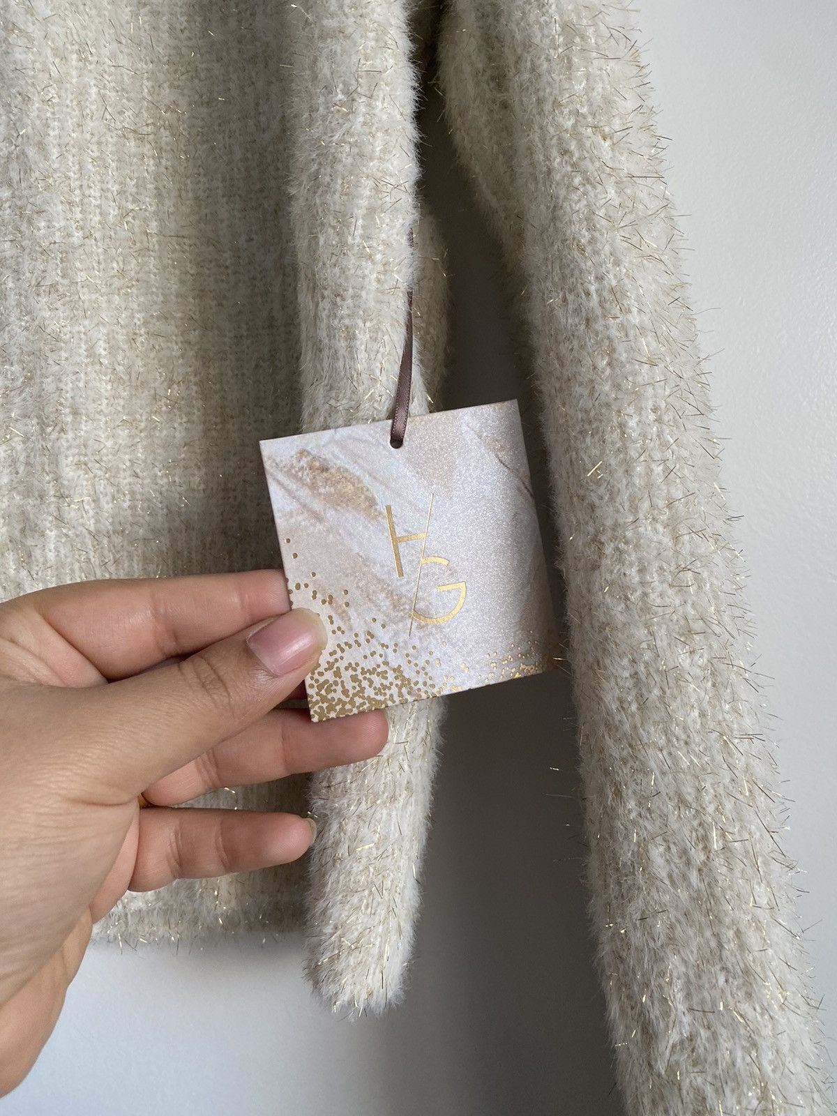 Other HAPPILY GREY Cream Gold Sparkle Knit Boho Sweater XL Size XL / US 12-14 / IT 48-50 - 4 Thumbnail
