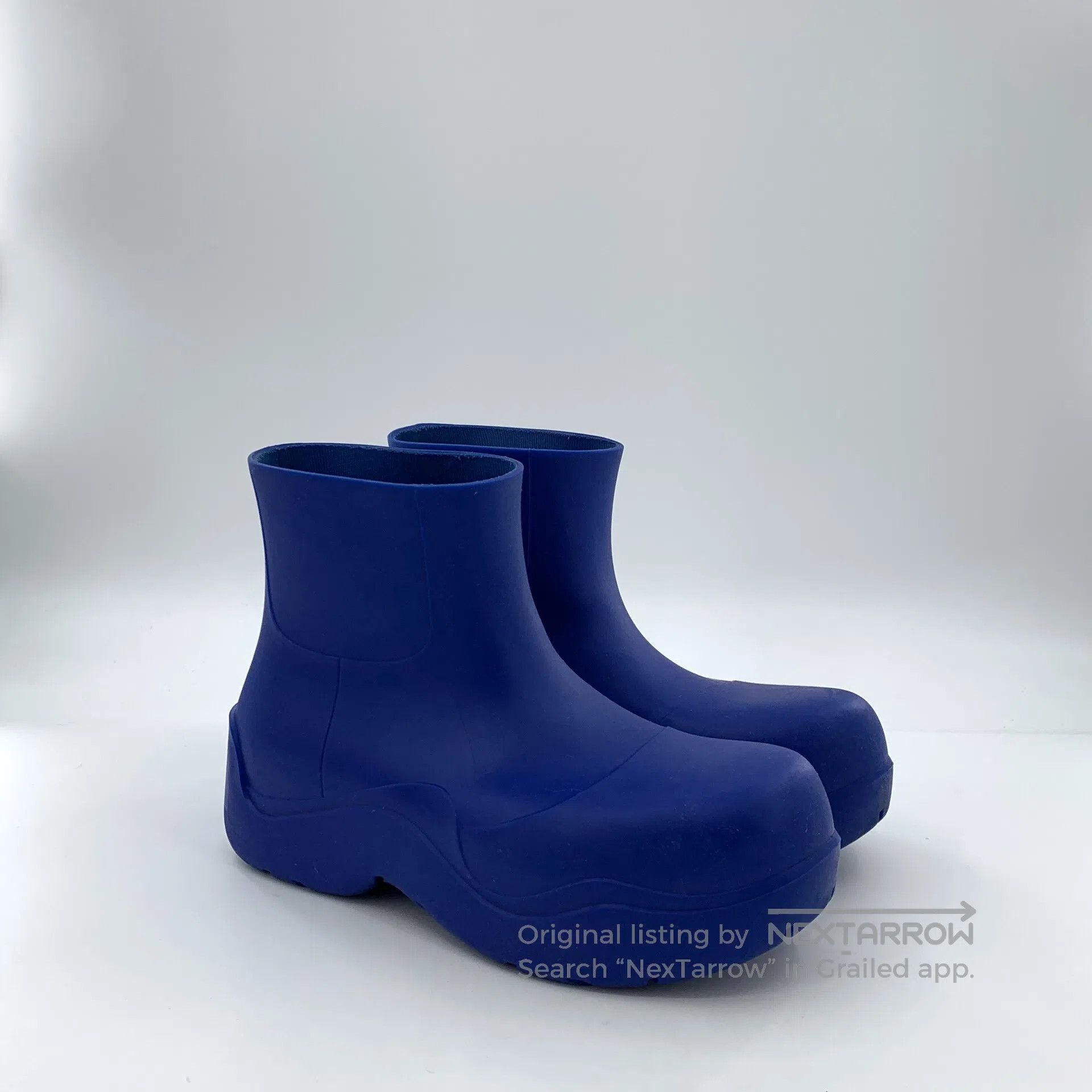 Bottega Veneta Bottega Veneta Dark Blue Rubber Thick Sole Short Boots Rai Size US 9.5 / IT 39.5 - 2 Thumbnail
