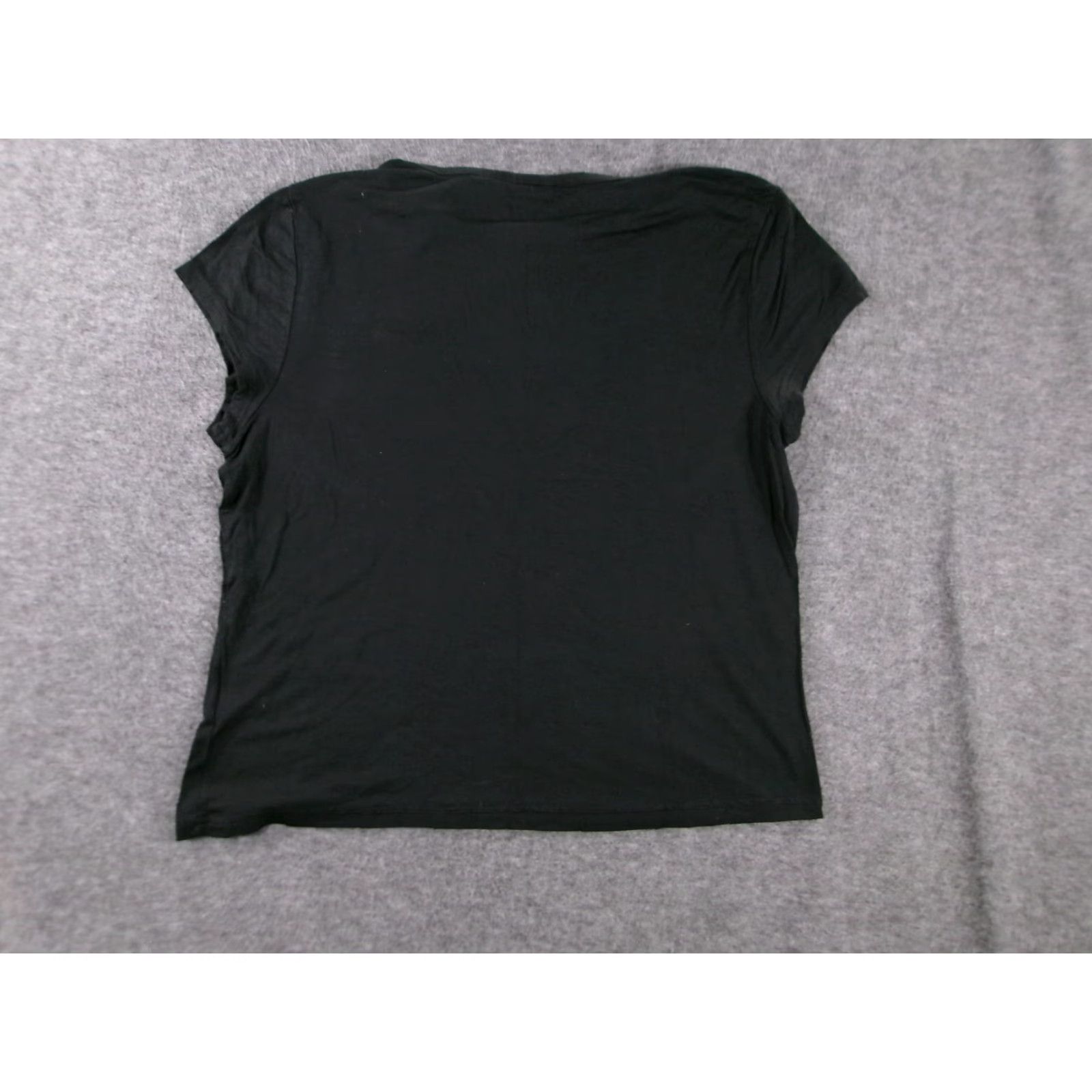 Vintage Attention Women XL Black T-Shirt Cap Sleeve Round Neck Pullover Basic Casual Everyday All Seasons Size XL / US 12-14 / IT 48-50 - 7 Thumbnail