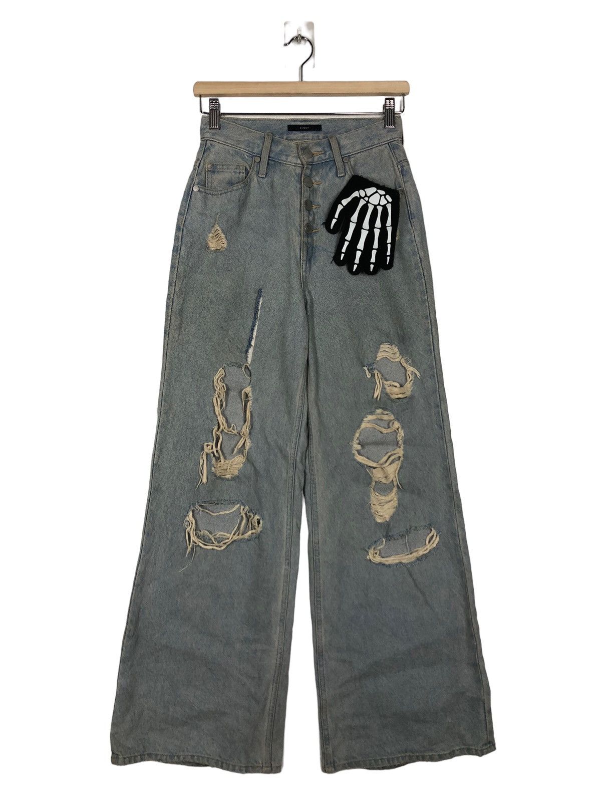 Japanese Brand 🔥RARE OVERSIZED CUT DISTRESSED DENIM EMODA ISSEY MIYAKE Size US 26 / EU 42 - 1 Thumbnail