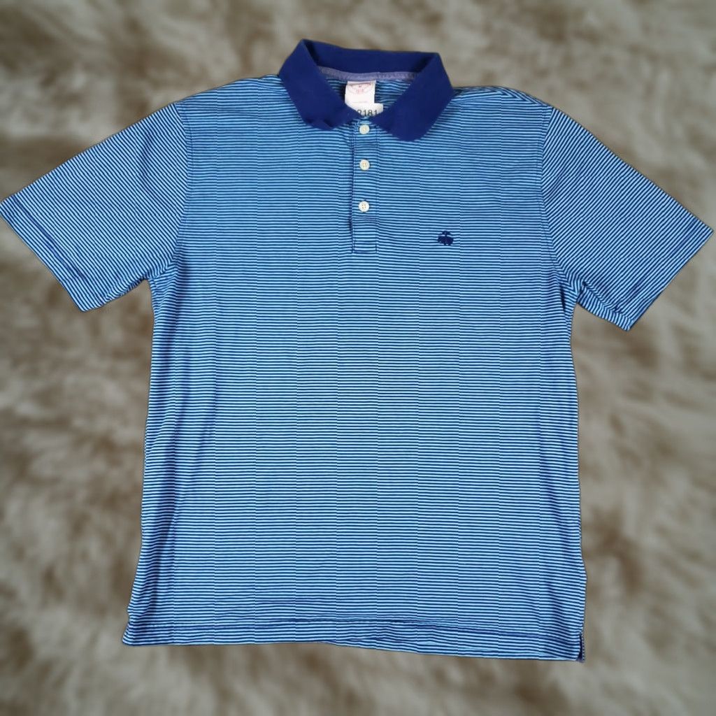 Brooks Brothers VINTAGE Brooks Brothers Polo Shirt Mens Medium Blue Striped 1818 Cotton Embroidered Logo 346 Classic Preppy Mens Size US M / EU 48-50 / 2 - 1 Thumbnail