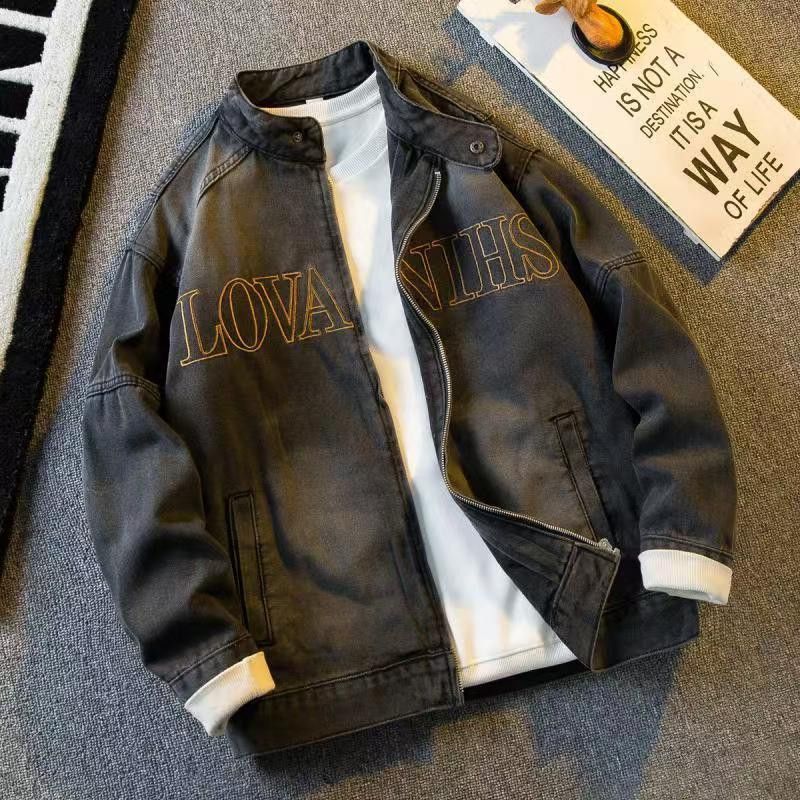 Vintage Retro-Style Stand-Up Collar Denim Jacket Size US M / EU 48-50 / 2 - 1 Thumbnail