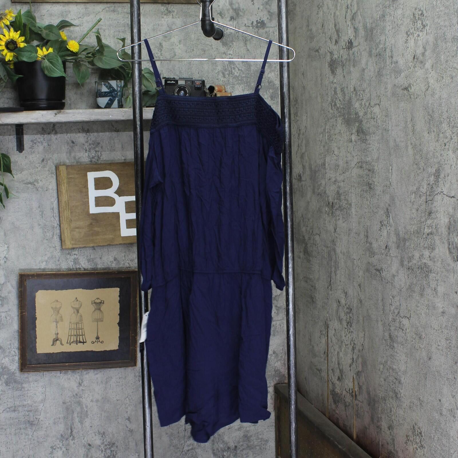 Other Bcx Juniors Off-the-shoulder Romper 64021720299 Navy Blue Xl Size 40" / US 18 - 2 Thumbnail