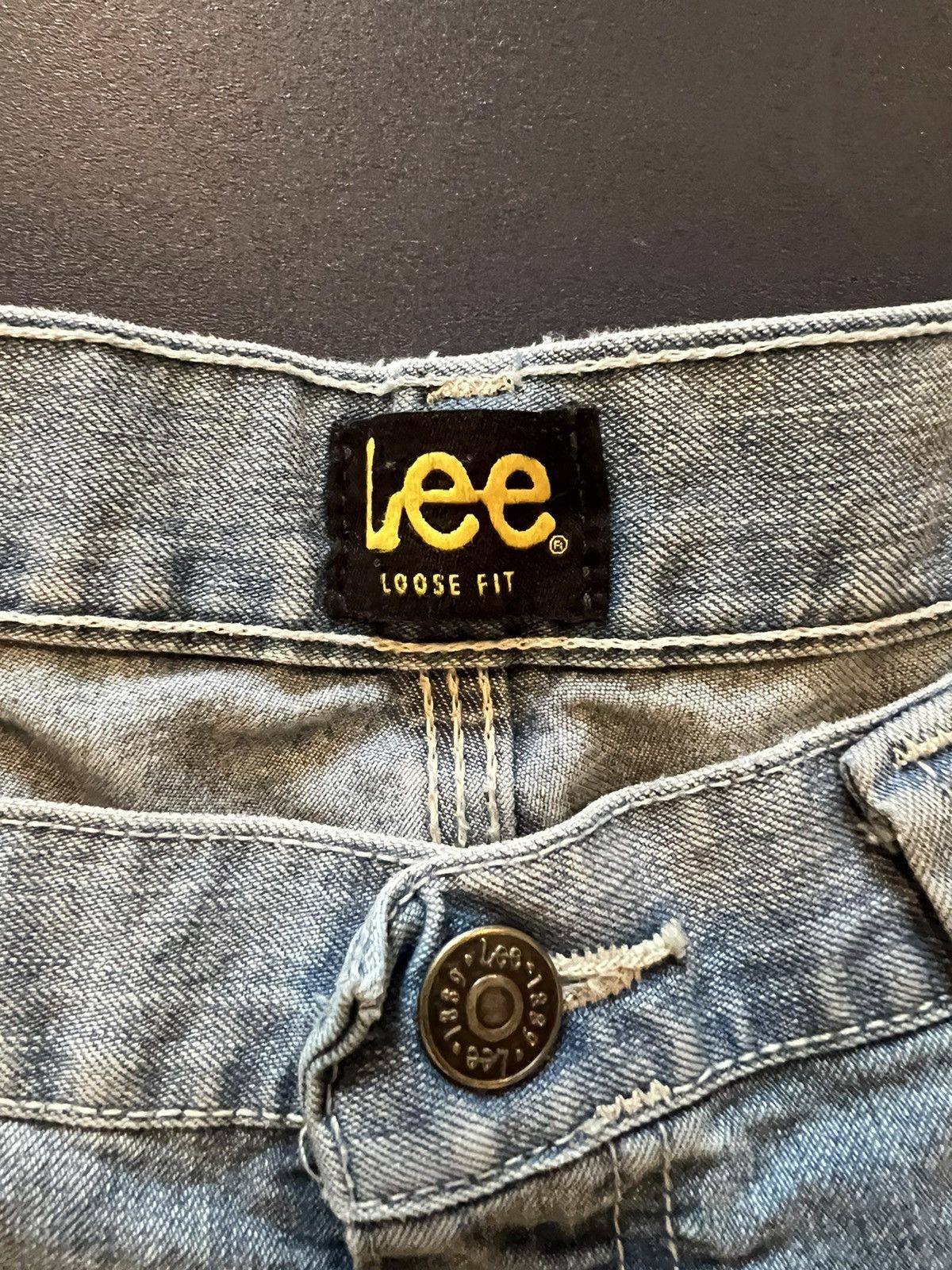 Lee Lee Cargos 33x29 Blue Denim Pants Size US 33 - 4 Thumbnail