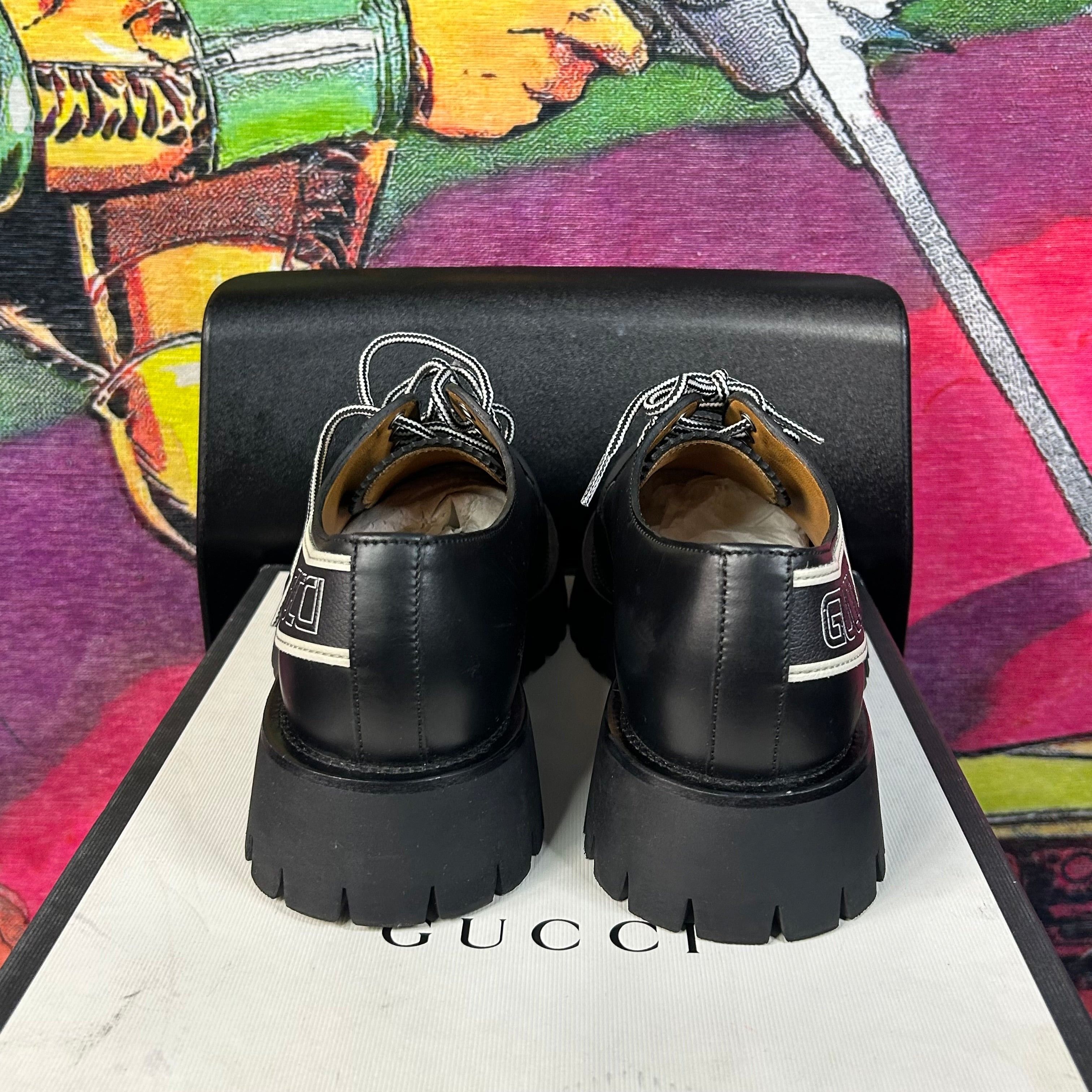 Gucci Gucci Calfskin Oliver Sylvie Web Mens Oxfords Black Sz 9/10 Size US 9.5 / EU 42-43 - 3 Thumbnail