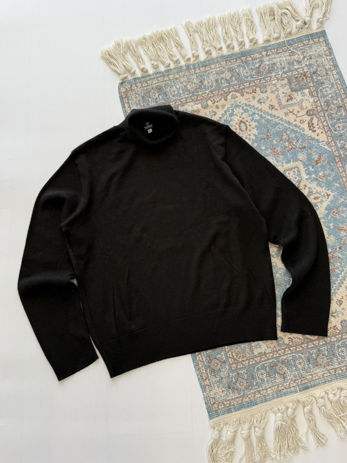 Versace Vintage Versace Jeans Couture Virgin Wool Black Sweater Size US L / EU 52-54 / 3 - 2 Thumbnail