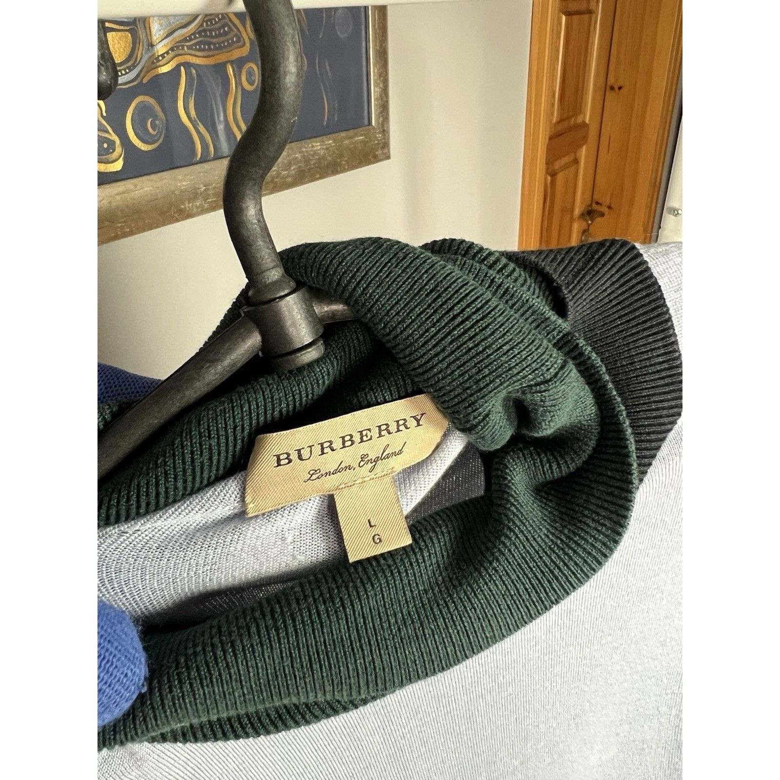 Burberry Burberry Mulberry Silk Cashmere Women`s Blue Turtleneck Swea Size US L / EU 52-54 / 3 - 9 Thumbnail