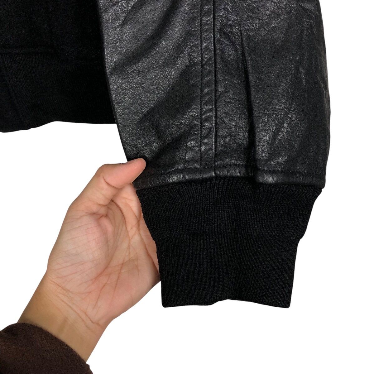 Japanese Brand 📌Vintage Bomber Leather Jacket American Wear Raccoon Size US M / EU 48-50 / 2 - 16 Thumbnail