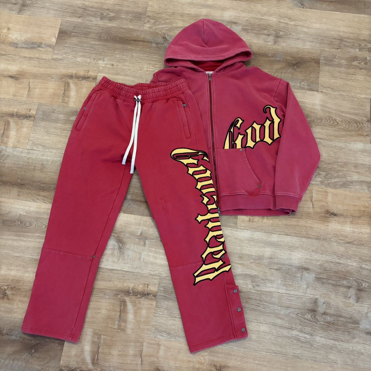 Godspeed GodSpeed Red Yellow Sweat Suit Size XL Size US XL / EU 56 / 4 - 1 Thumbnail