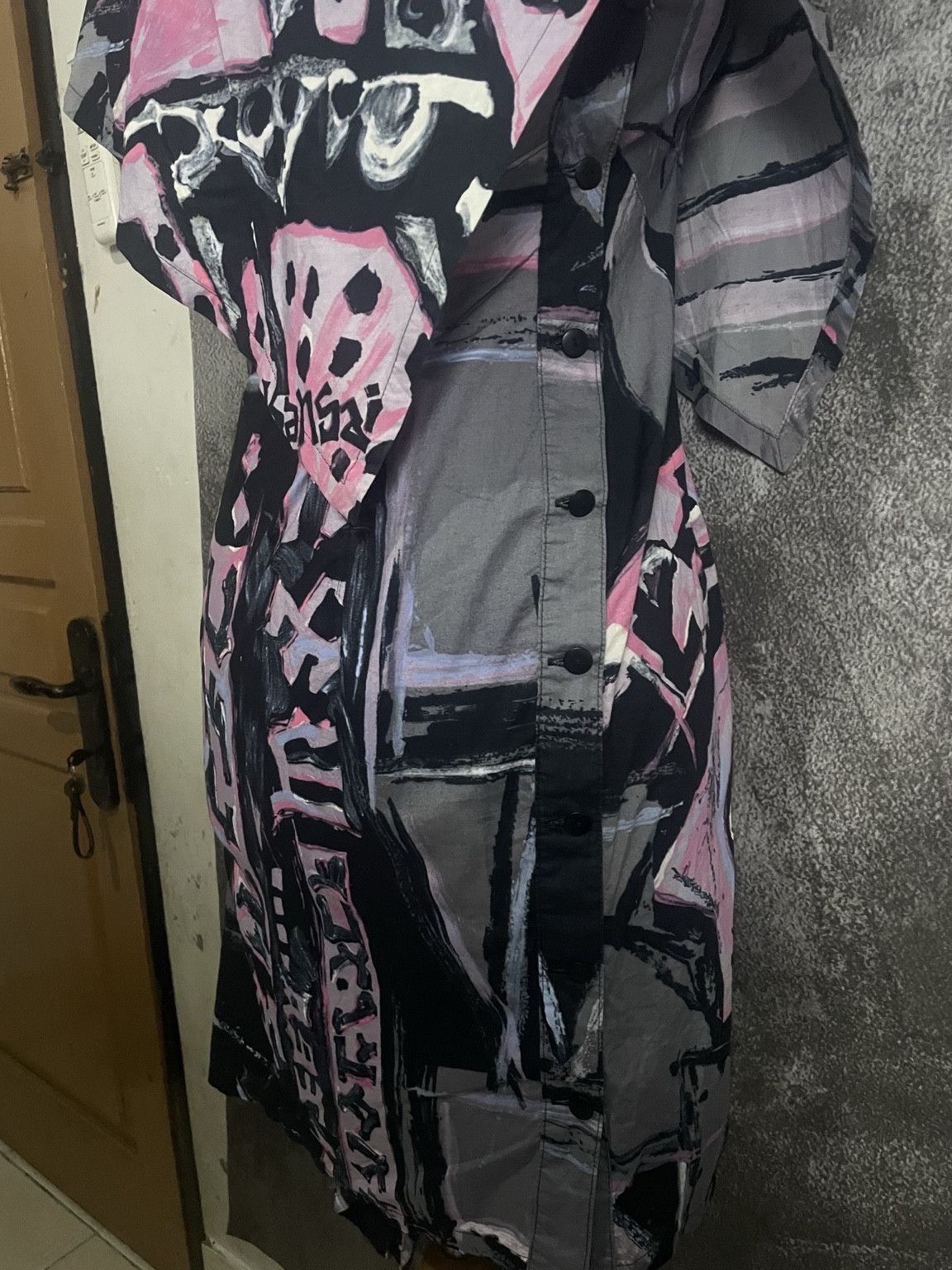 Kansai Yamamoto Archive Kansai O2 Asymmetric Graphic Midi Dress Size M / US 6-8 / IT 42-44 - 4 Thumbnail