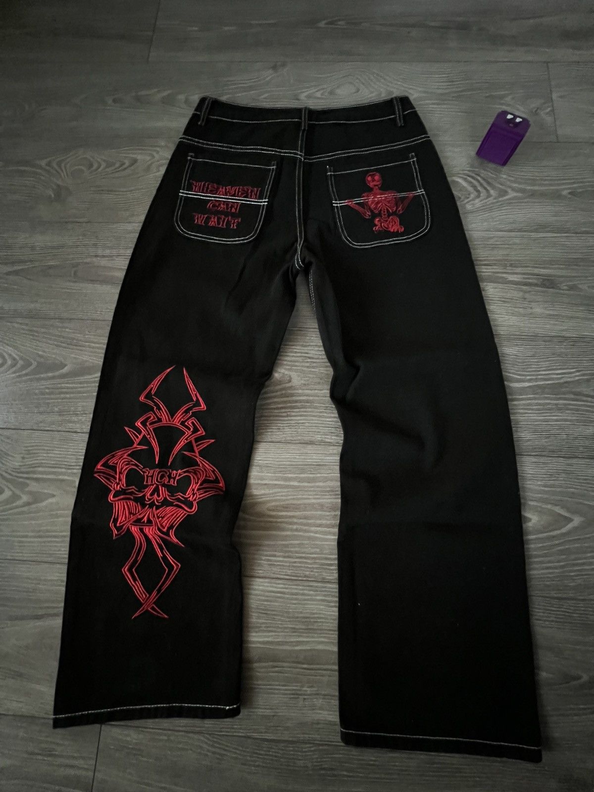 Other Avant Garde Embroidered Opium Black Denim HCH Japan Jeans Size US 34 / EU 50 - 16 Thumbnail