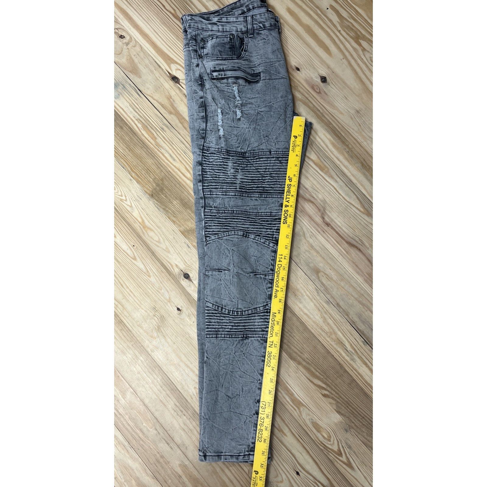 Other M. Society Politically Incorrect Gray Moto Jeans 38x32 Size 38" / US 16 / IT 52 - 6 Thumbnail