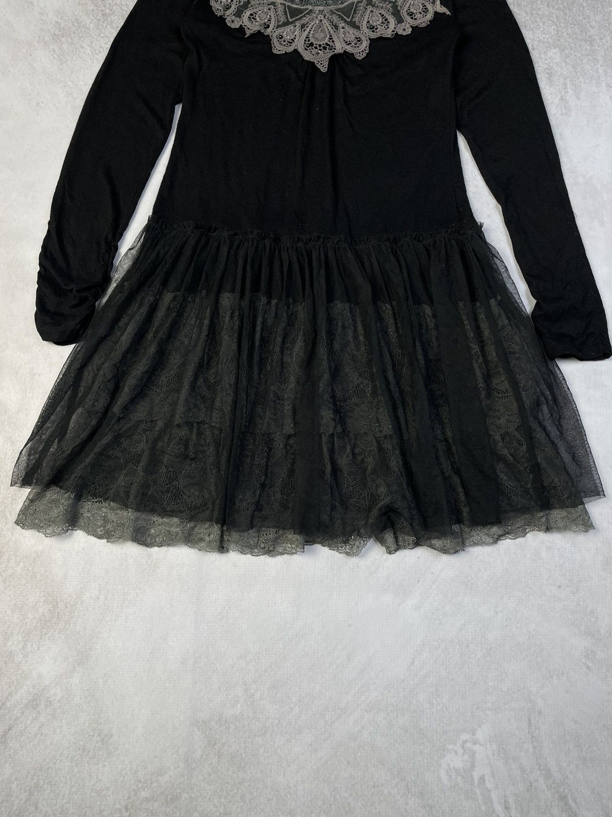 Japanese Brand Axes Femme Dark Mori Goth Lace Trim Tulle Skirt Dress Size S / US 4 / IT 40 - 3 Thumbnail