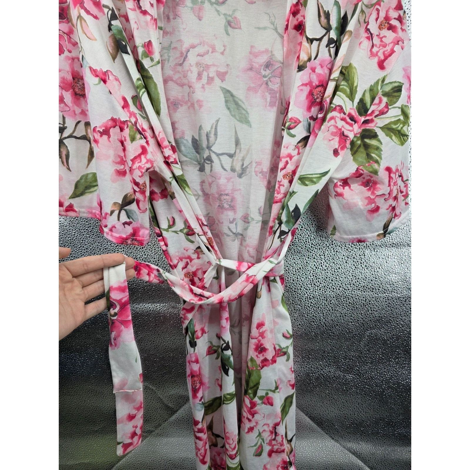 Show Me Your MuMu Show Me Your Mumu Floral Kimono Robe Polyester Pink & Green Size ONE SIZE - 8 Thumbnail