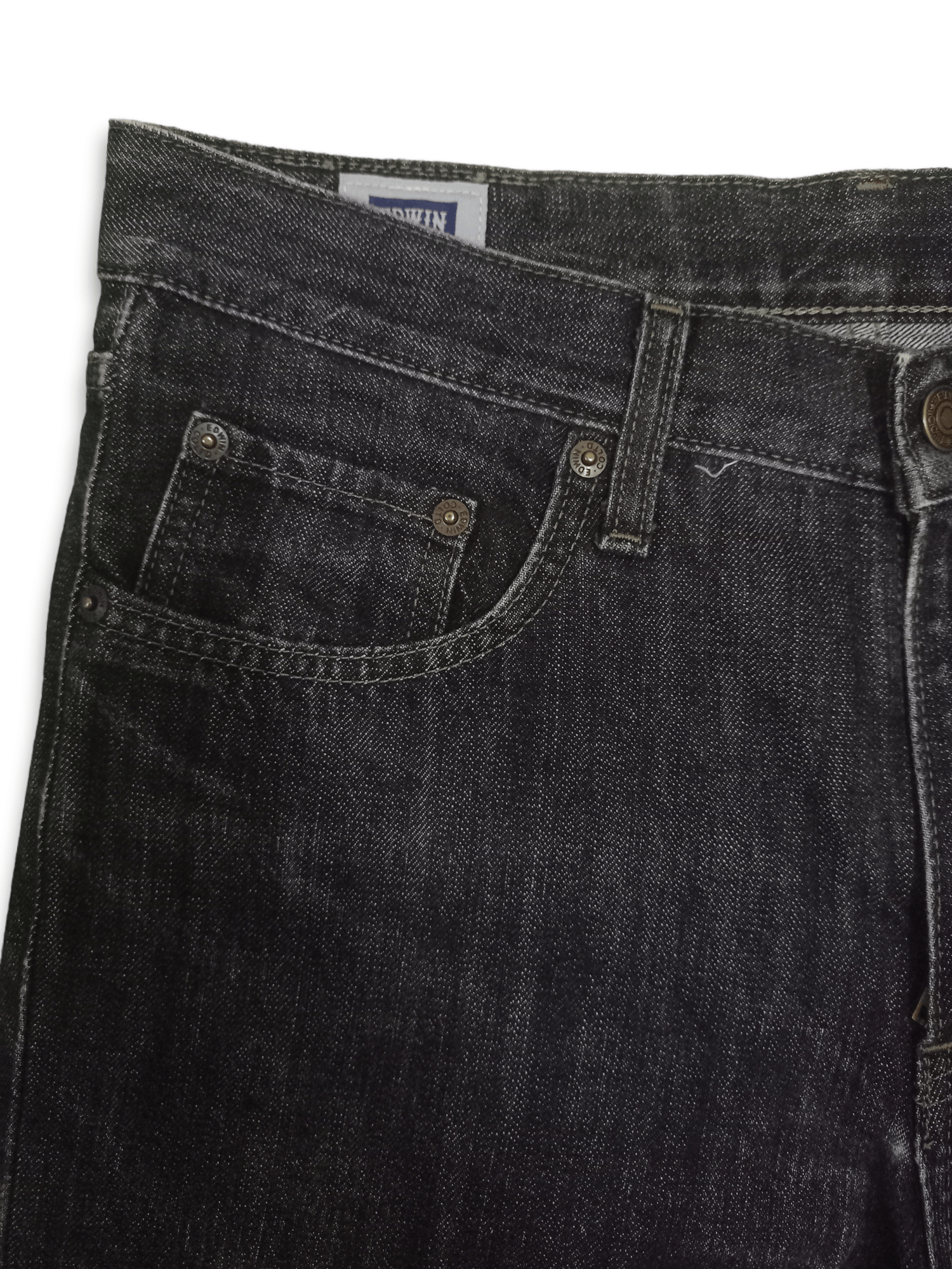Edwin × Japanese Brand Vintage Japanese Edwin 402 Straight Leg Washed Black Jeans Size US 30 / EU 46 - 6 Thumbnail