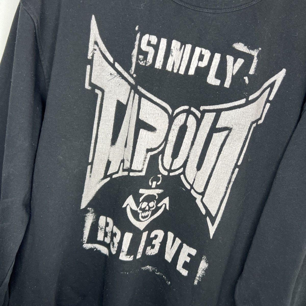 Tapout × Vintage Tapout Sweatshirt Black Faded Simply Bellieve Retro Y2K Size US XL / EU 56 / 4 - 6 Thumbnail