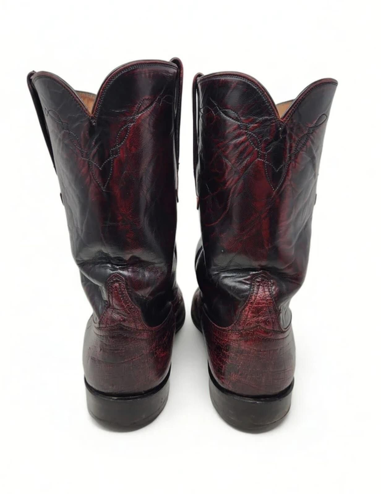 Lucchese Lucchese L8284 Cherry Ostrich Western Cowboy Boots Mens 8.5 Size US 8.5 / IT 38.5 - 6 Thumbnail
