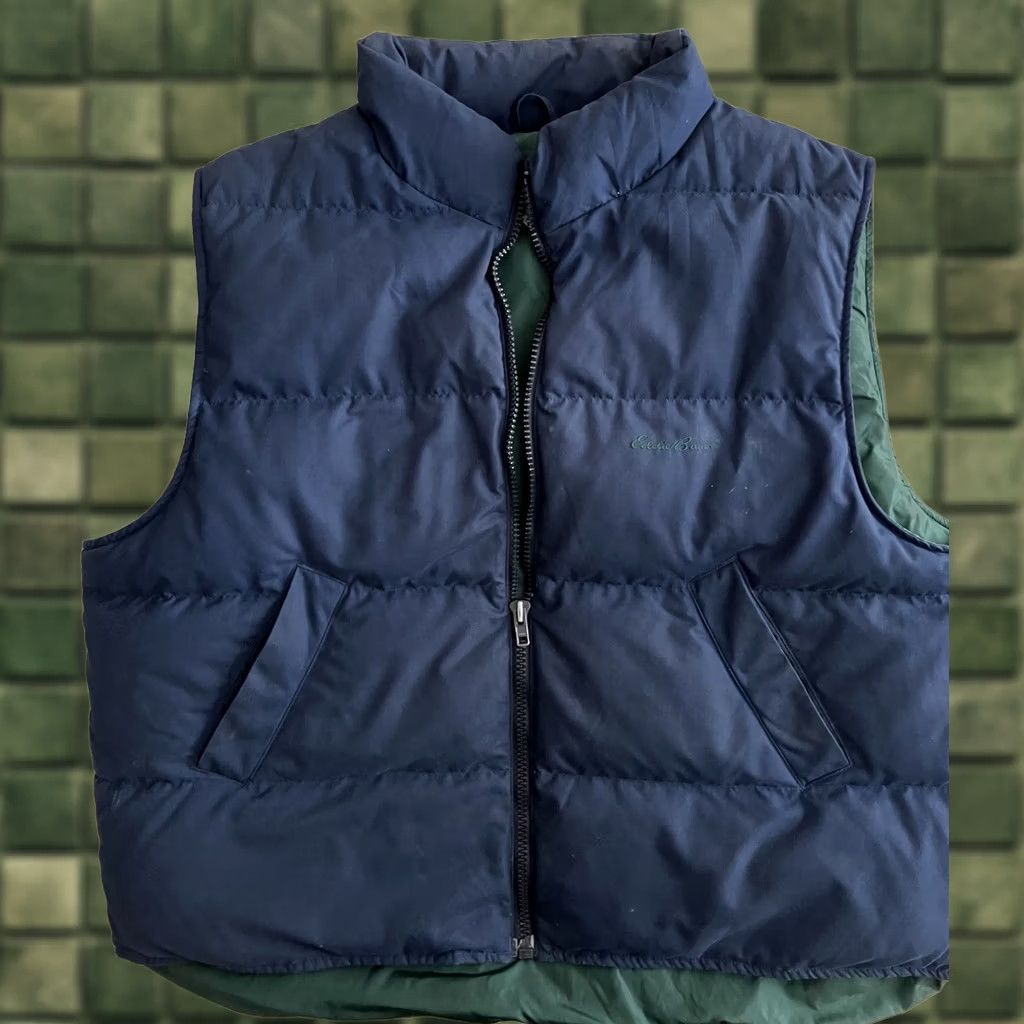 Eddie Bauer VINTAGE Eddie Bauer Puffer Vest Mens XL Blue Goose Down Full Zip Outdoors 90s Size US XL / EU 56 / 4 - 1 Thumbnail