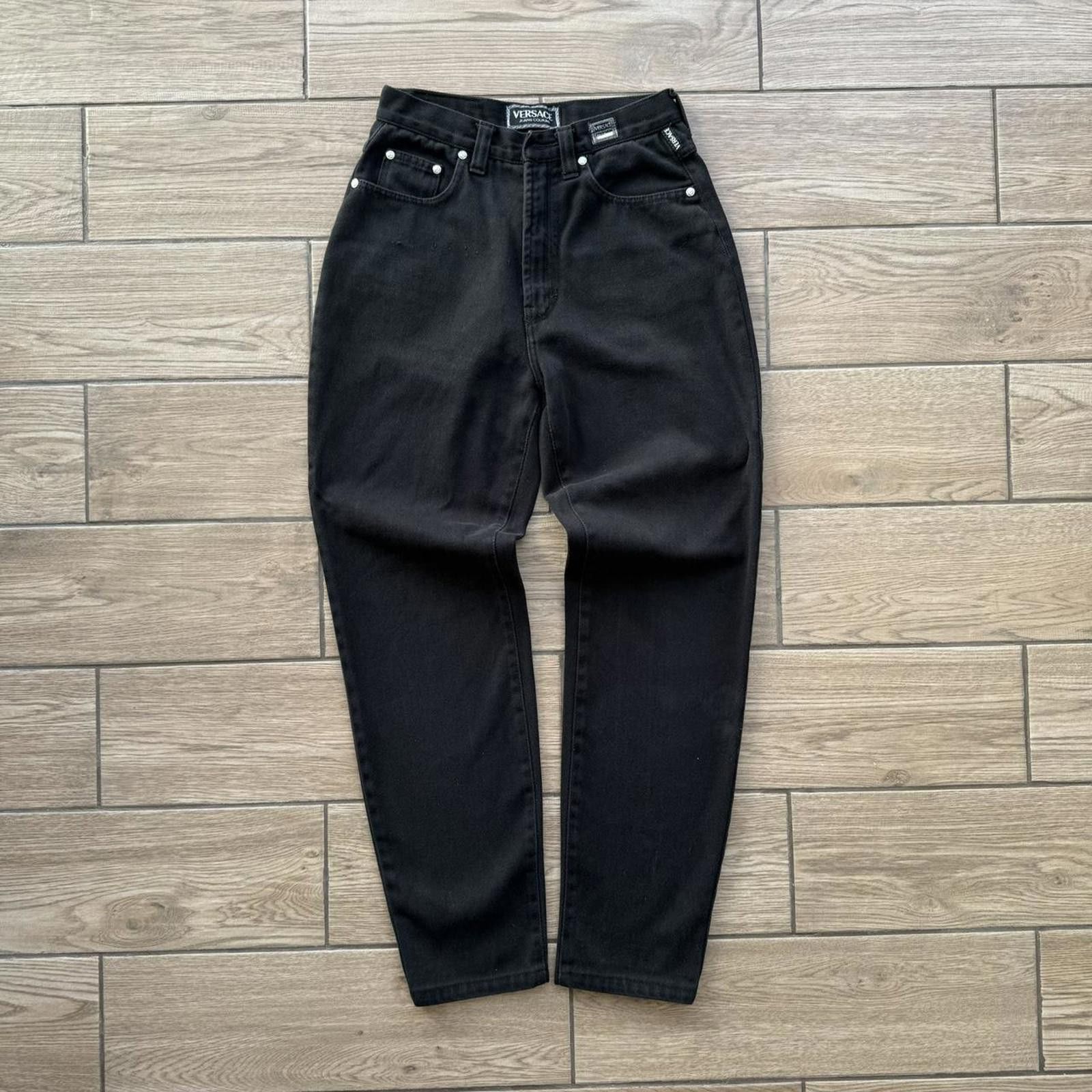 Versace Y2K Versace Black Denim Straight Baggy Jeans Size US 28 / EU 44 - 2 Thumbnail