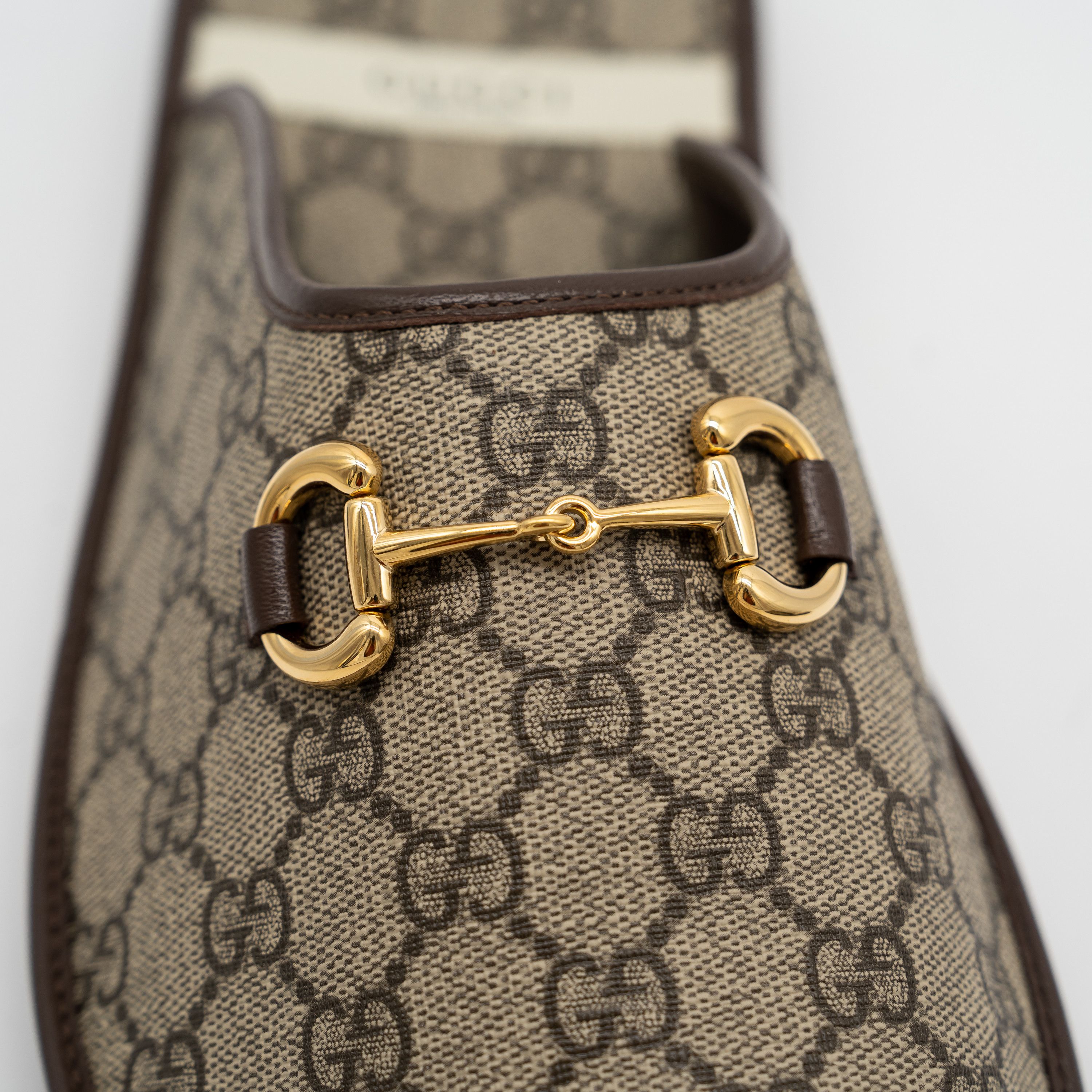 Gucci Gucci Horsebit GG Mule Slippers Canvas Beige Brown Size US 13 / EU 46 - 8 Thumbnail