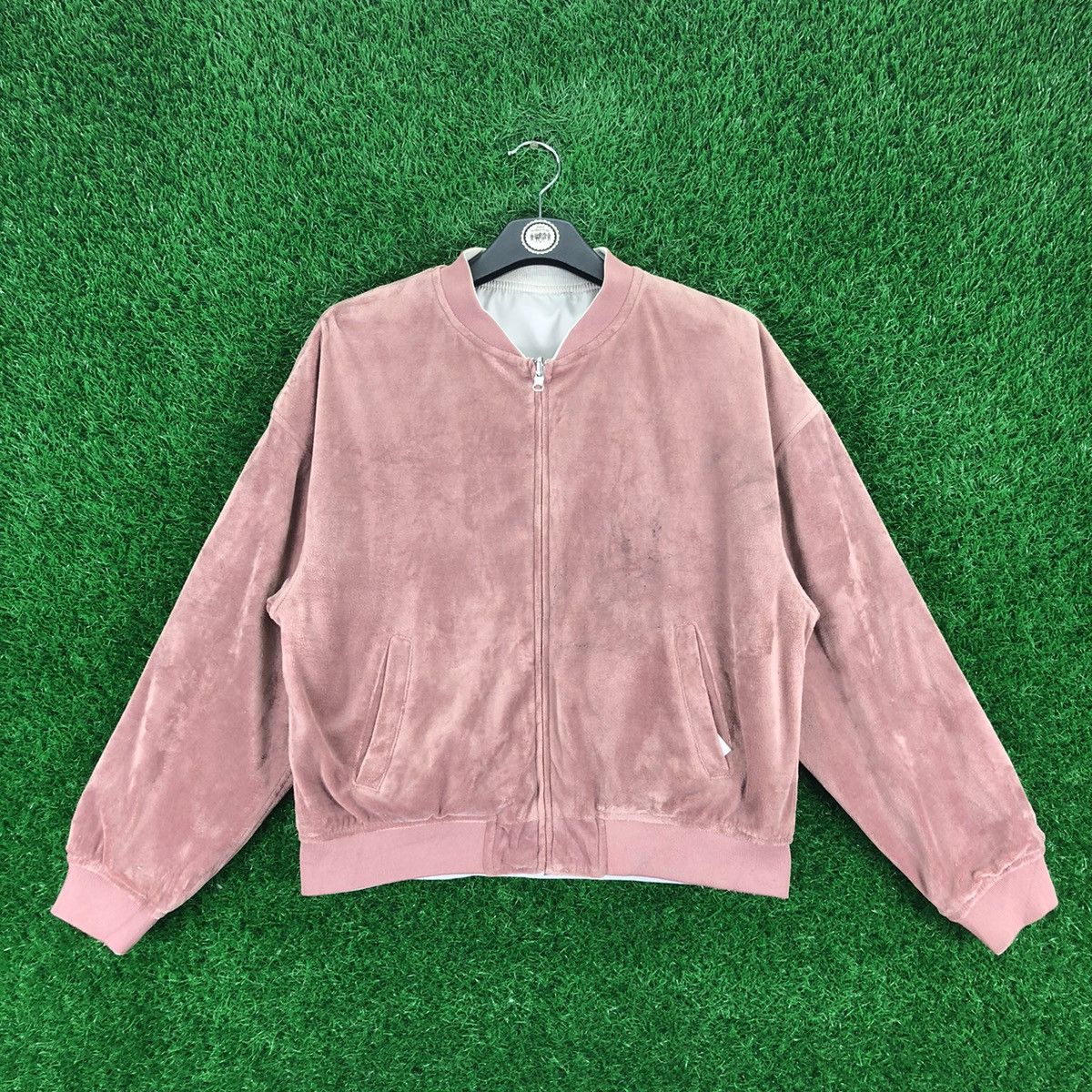 Japanese Brand Bomber Reversible Jacket Velvet by Earth Music & Exology Size US XS / EU 42 / 0 - 1 Thumbnail