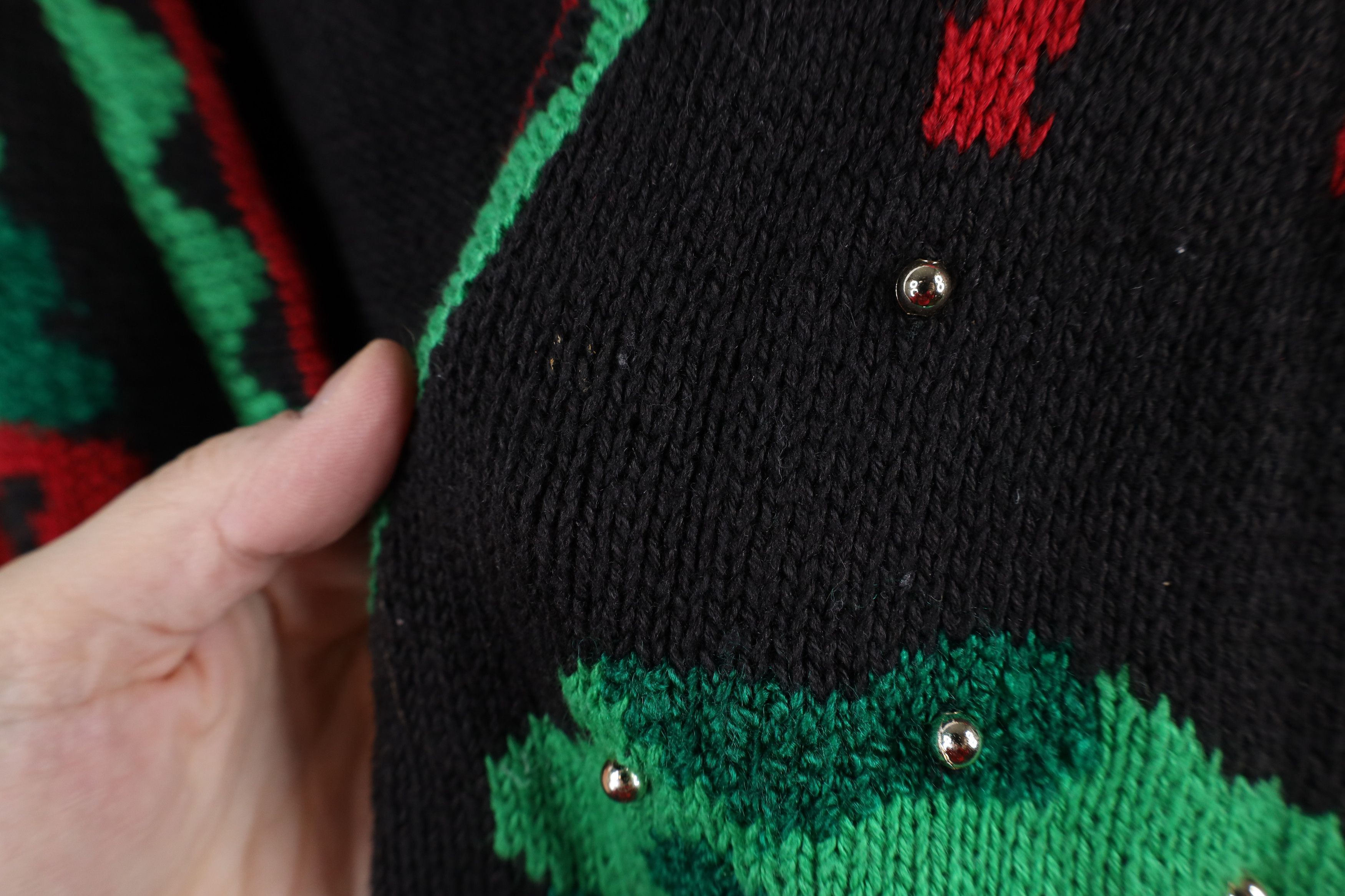 Vintage Vintage 90s Streetwear Wreath Beaded Cardigan Sweater Vest Size XXL / US 16-18 / IT 52-54 - 5 Thumbnail