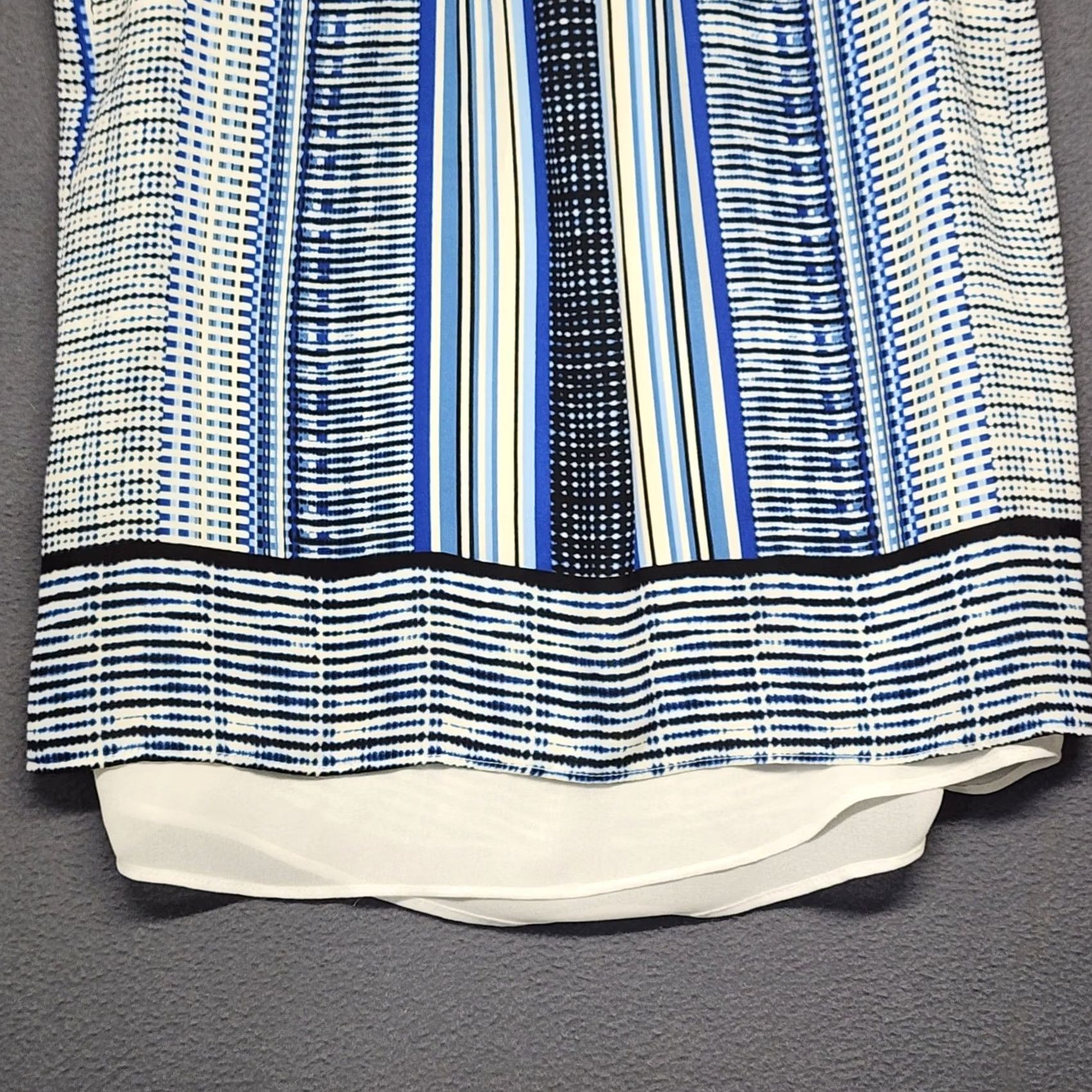 Vintage Rose + Olive Blouse Sleeveless Tank Top Womens Small Blue Stripe Layered Size S / US 4 / IT 40 - 7 Thumbnail