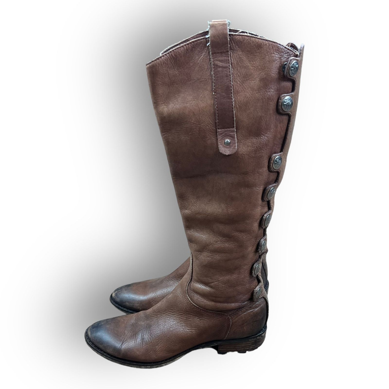 Nordstrom Sam Edelman | Phallon Brown Vintage Snap Button Boots | 6.5 Size US 6.5 / IT 36.5 - 5 Thumbnail