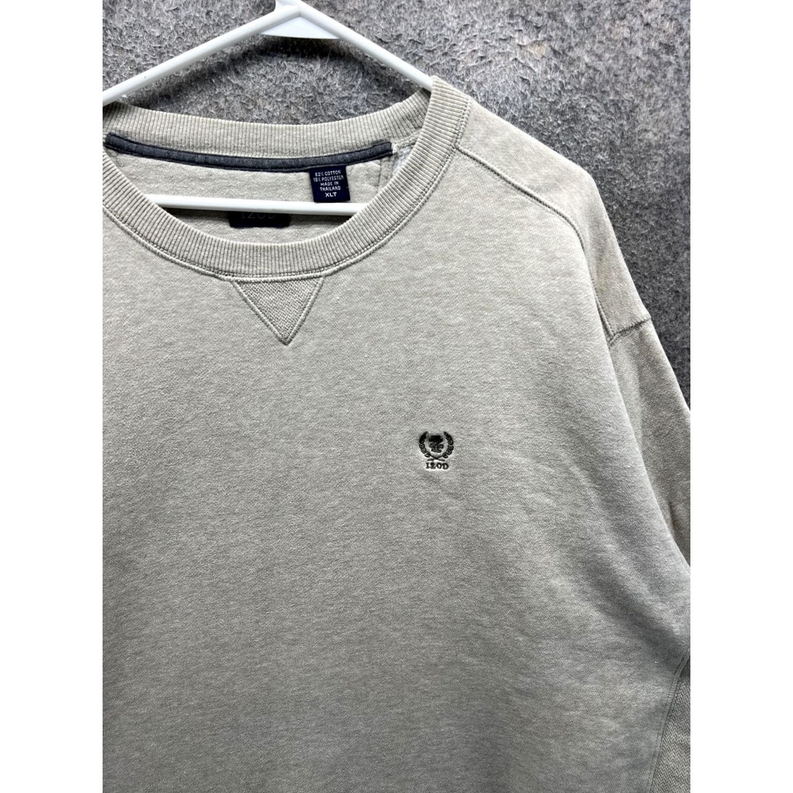 Izod IZOD Sweatshirt Mens XLT Gray Big Tall Fleece Crewneck Pullover Embroidered Logo Size US XL / EU 56 / 4 - 7 Thumbnail