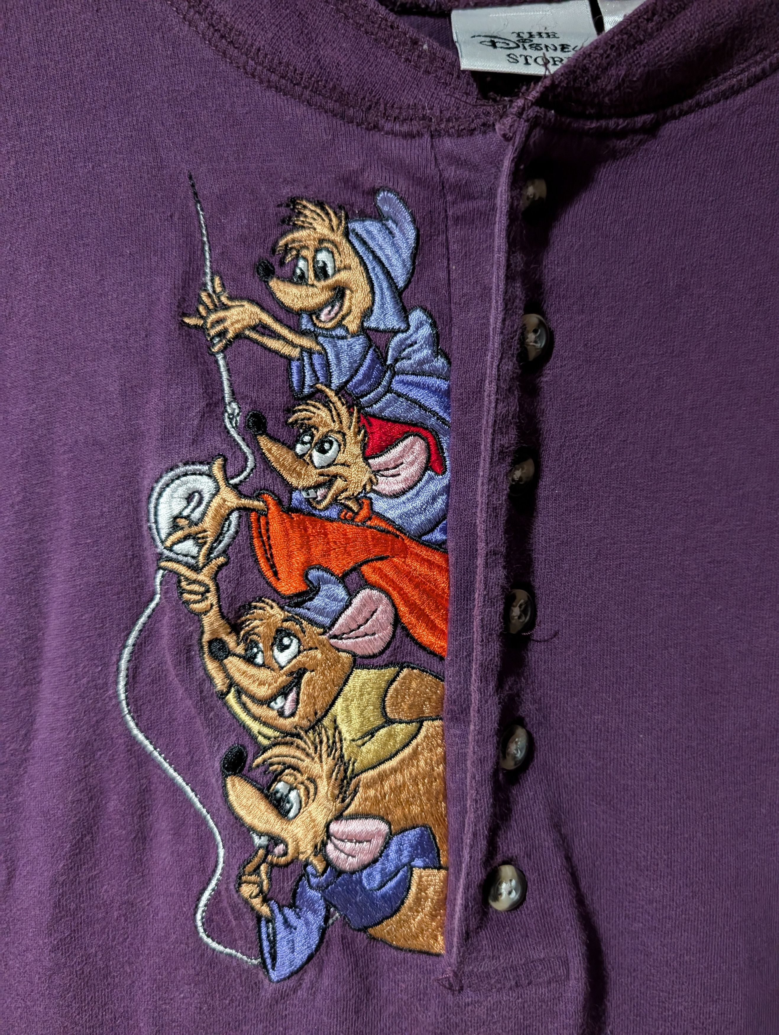Disney Vintage Y2K Disney Jaq and Gus Cinderella Henley Long-Sleeve Size US XL / EU 56 / 4 - 2 Thumbnail