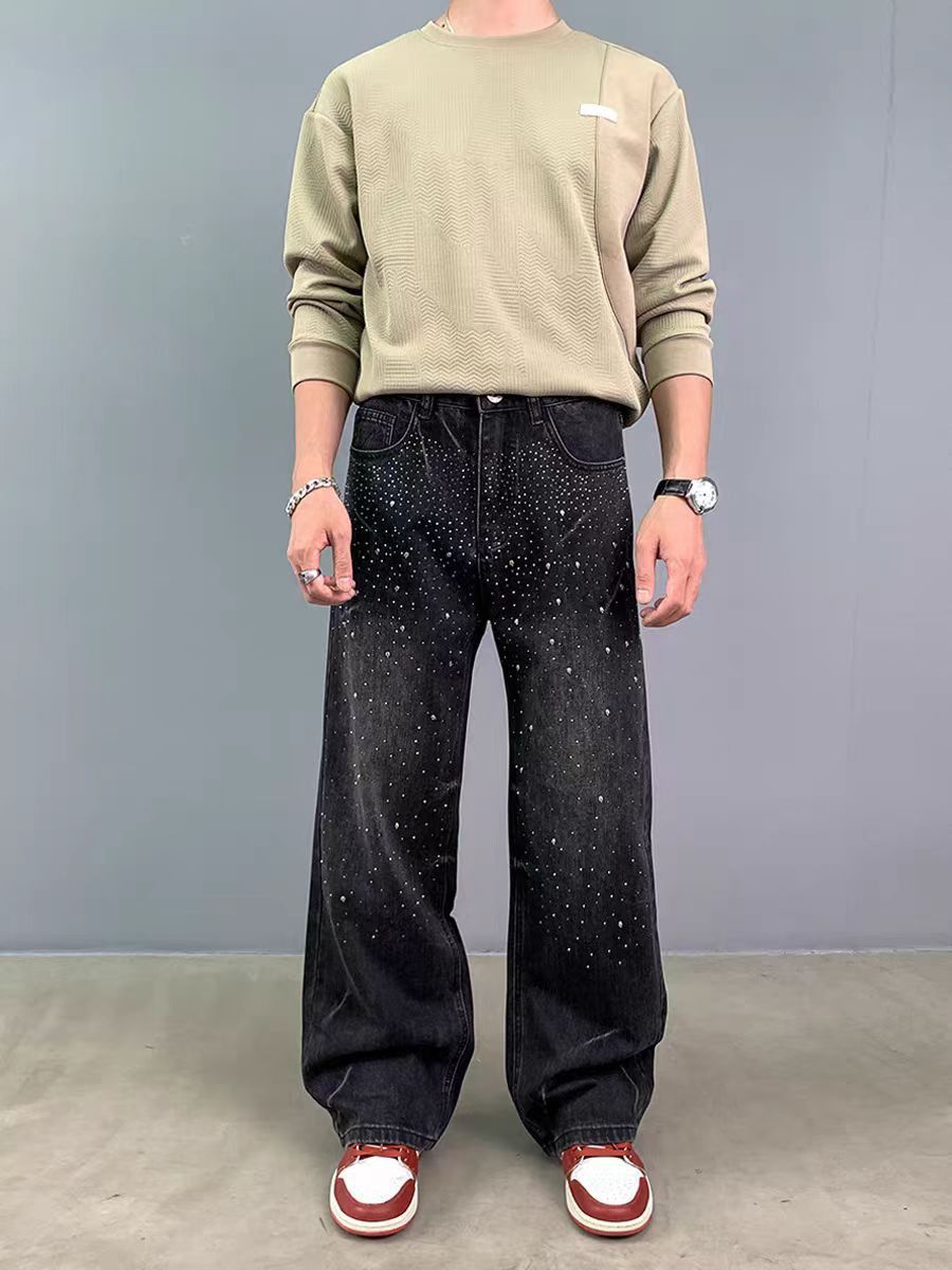 Japanese Brand × Vintage Black Spot Design Loose Casual Vintage Jeans Size US 34 / EU 50 - 1 Thumbnail