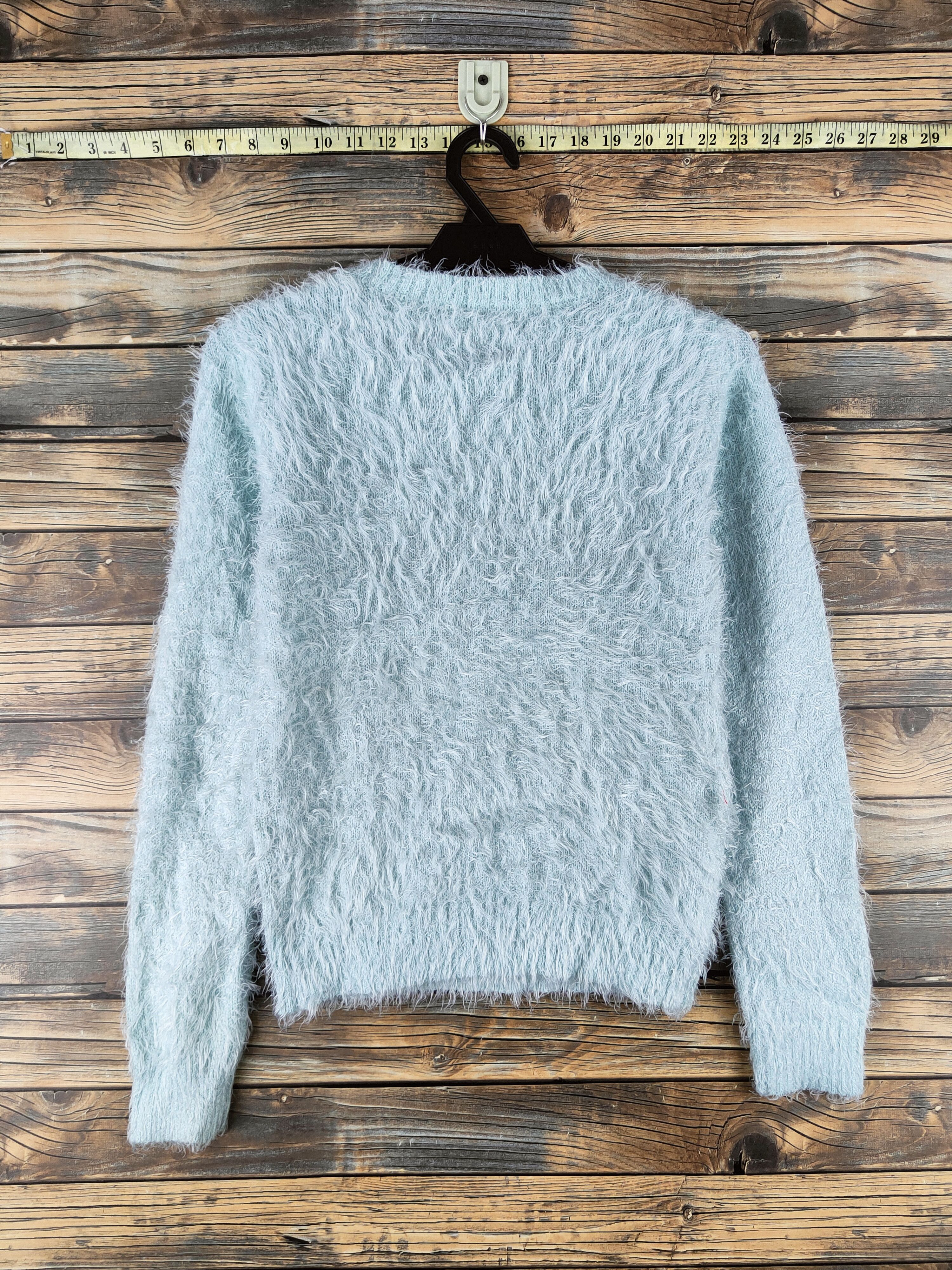 Japanese Brand DL Japanese Brand Turquoise Fur Mohair Knitwear #46-492 Size XS / US 0-2 / IT 36-38 - 7 Thumbnail