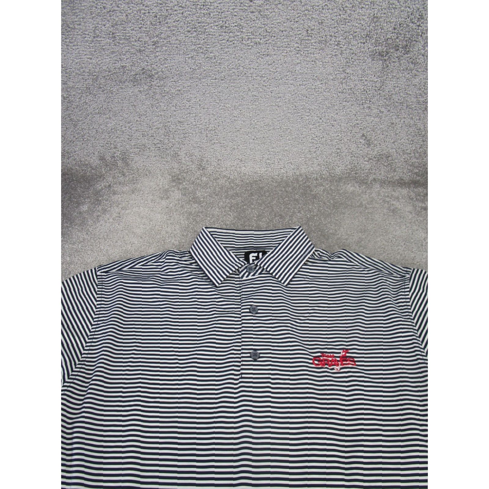 Footjoy FootJoy Polo Shirt Mens Large White Striped Short Sleeve Golf Size US L / EU 52-54 / 3 - 2 Thumbnail